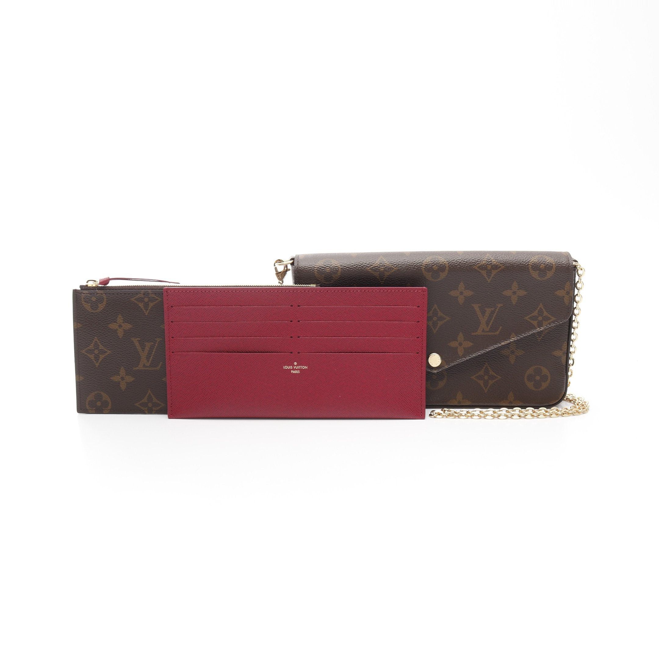Louis Vuitton Louis Vuitton Pochette Felicie Monogram Fuchsia Chain Shoulder Bag Brown Size ONE SIZE - 6 Thumbnail