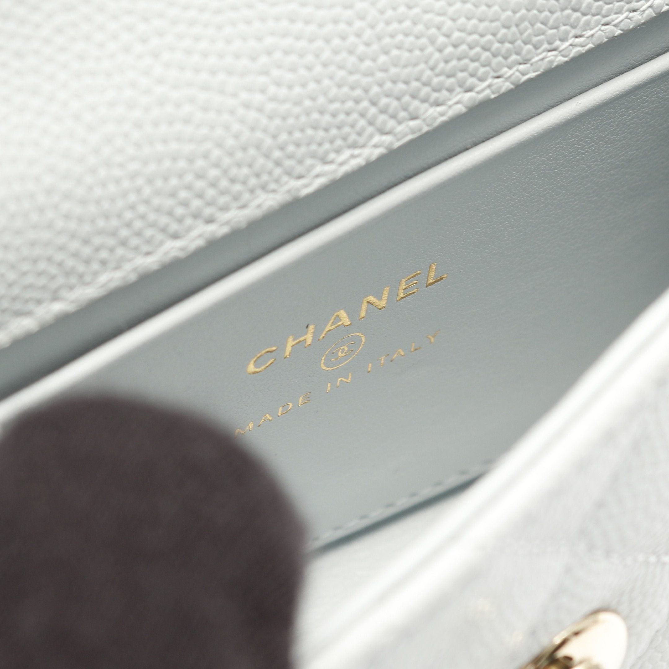 Chanel Chanel Coco Handle Mini Matelasse Chain Shoulder Bag Caviar Skin Light Blue Gold Hardware Size ONE SIZE - 4 Thumbnail