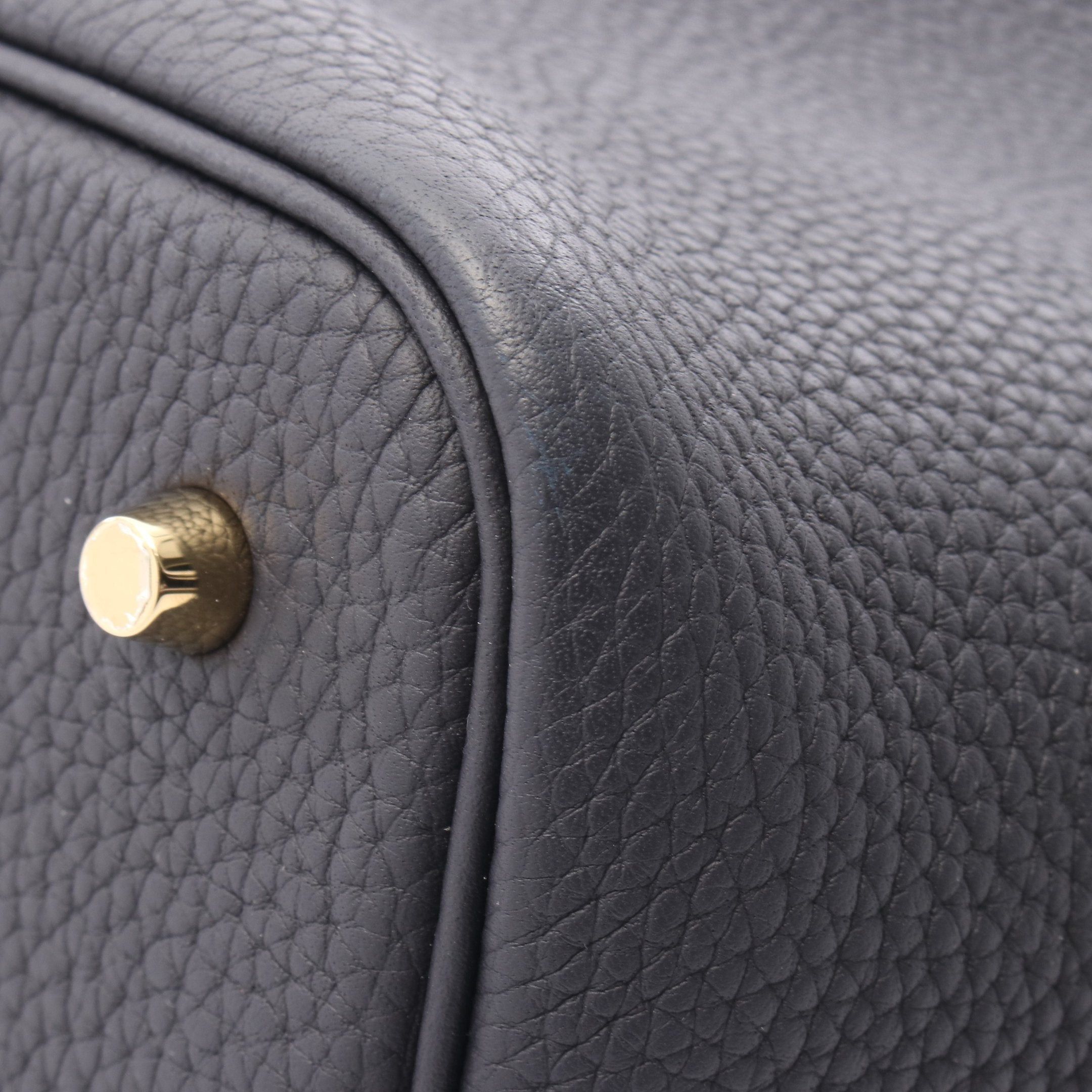 Hermes Hermes Picotane Lock Mm Bleu Nui Handbag Clemence Leather Dark Navy Gold Hardware B Stamp Size ONE SIZE - 6 Thumbnail