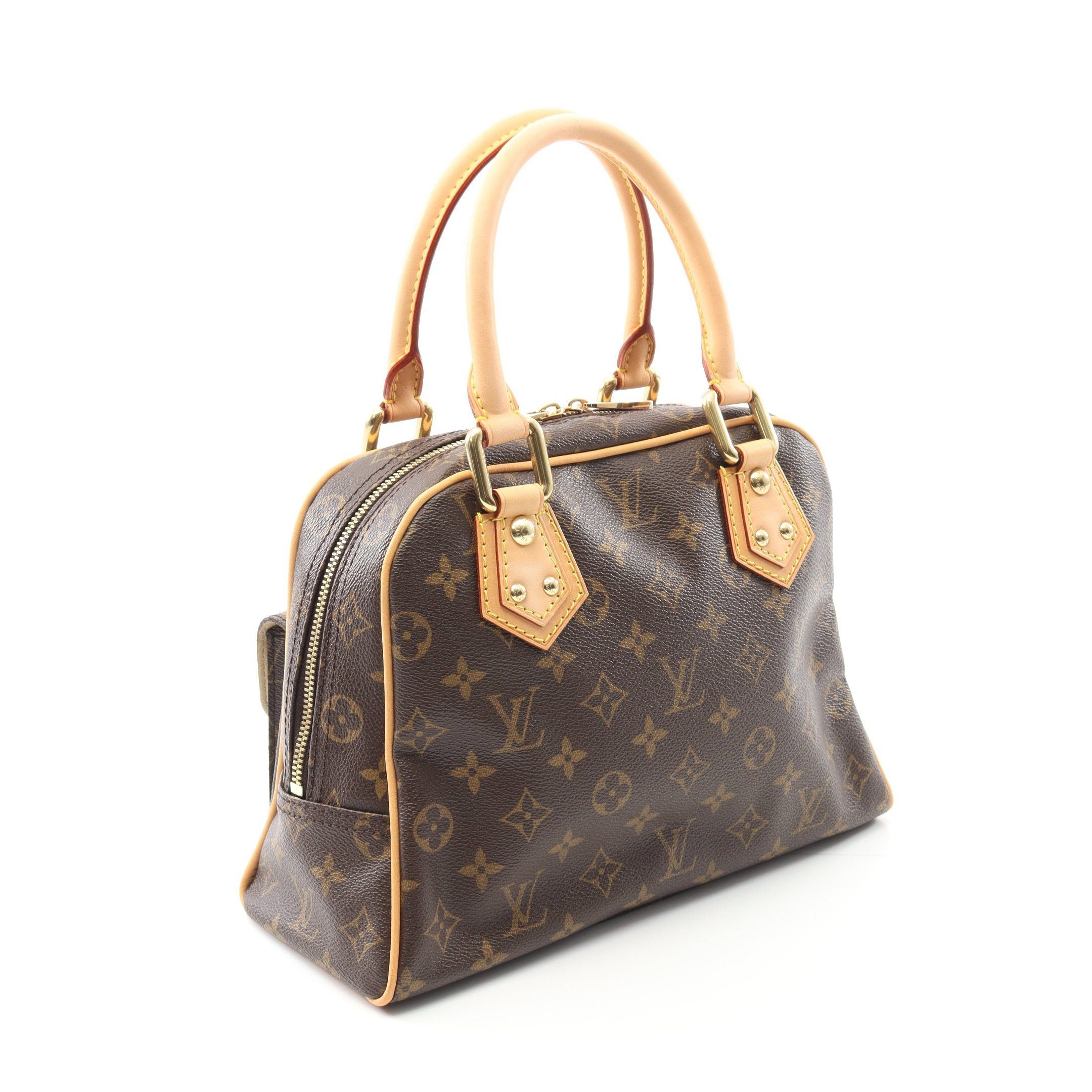 Louis Vuitton Louis Vuitton Manhattan Pm Monogram Handbag Leather Brown Size ONE SIZE - 2 Thumbnail
