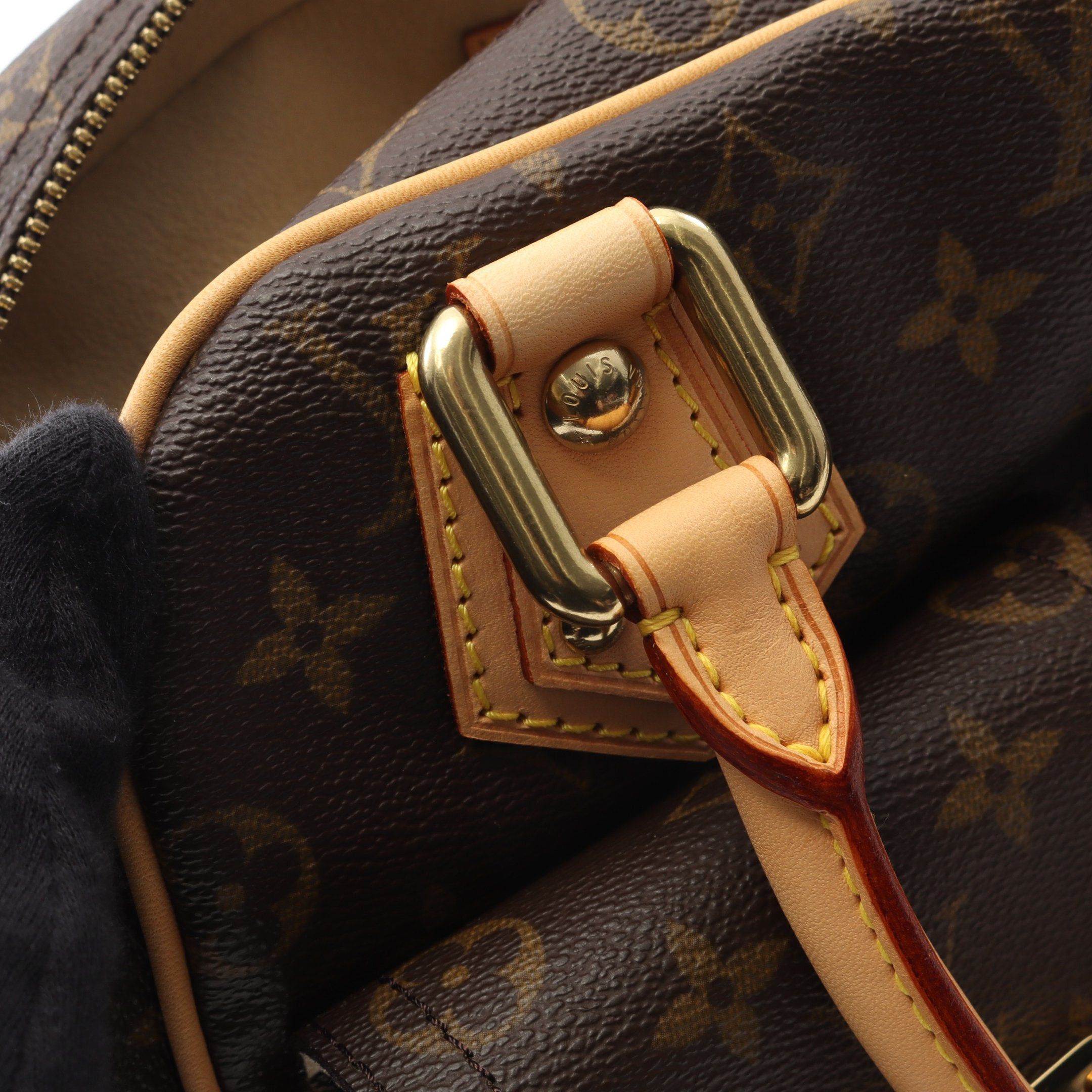 Louis Vuitton Louis Vuitton Manhattan Pm Monogram Handbag Leather Brown Size ONE SIZE - 8 Thumbnail