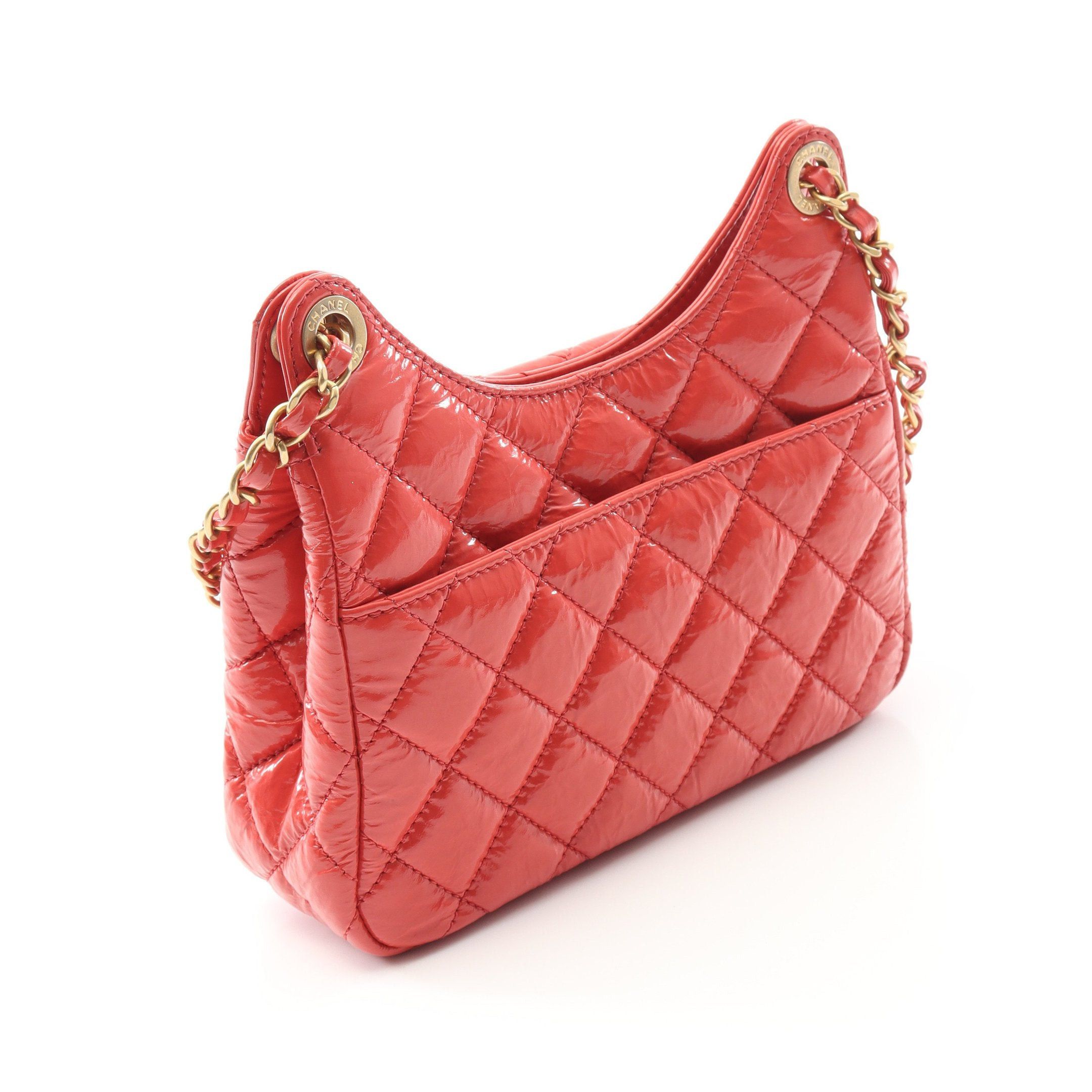 Chanel Chanel Matelasse Small Hobo Chain Shoulder Bag Leather Coral Pink Gold Hardware Size ONE SIZE - 2 Thumbnail