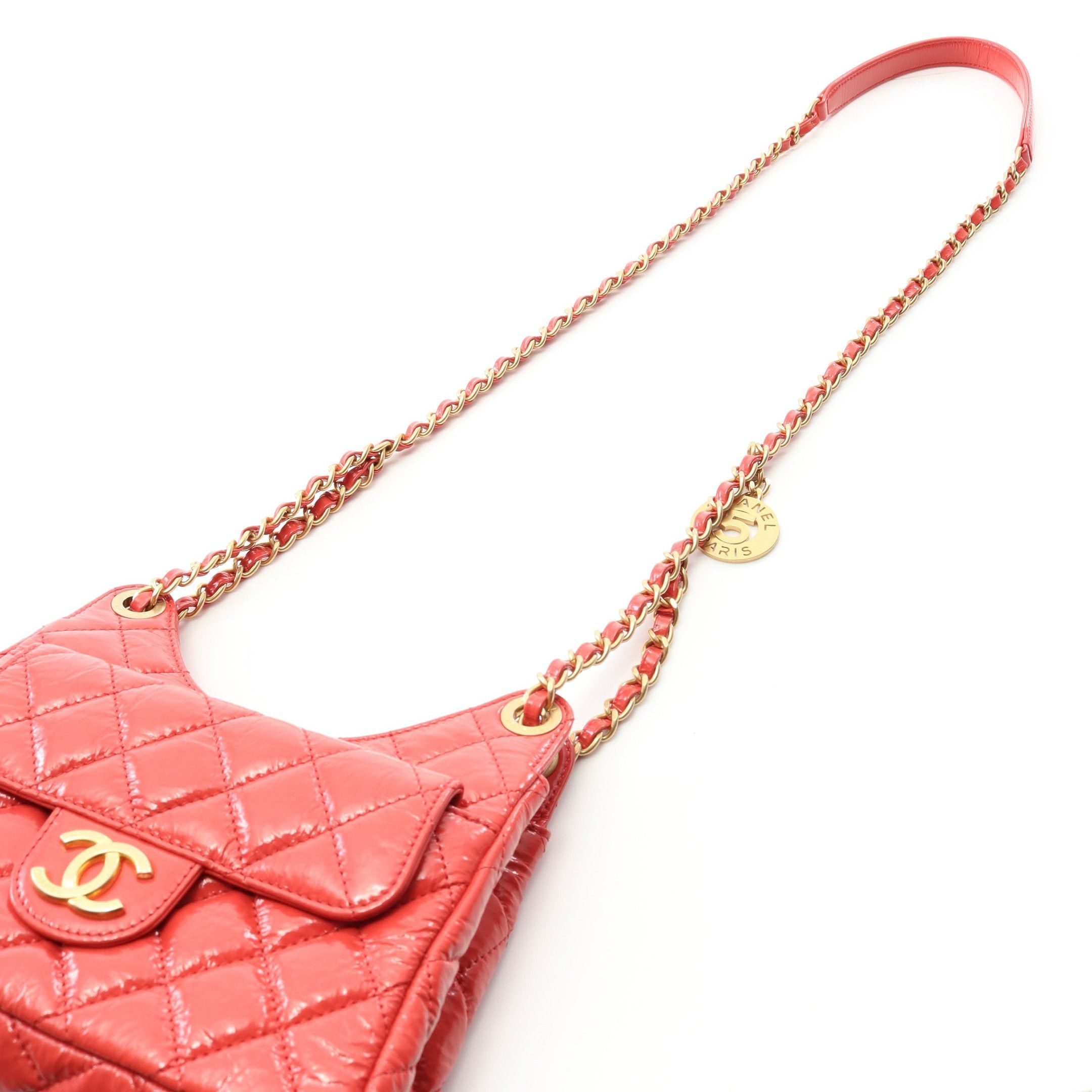 Chanel Chanel Matelasse Small Hobo Chain Shoulder Bag Leather Coral Pink Gold Hardware Size ONE SIZE - 9 Thumbnail