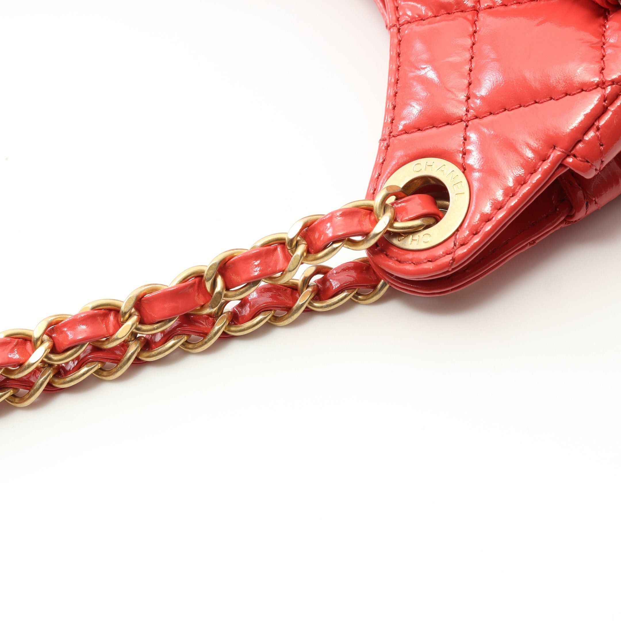 Chanel Chanel Matelasse Small Hobo Chain Shoulder Bag Leather Coral Pink Gold Hardware Size ONE SIZE - 6 Thumbnail