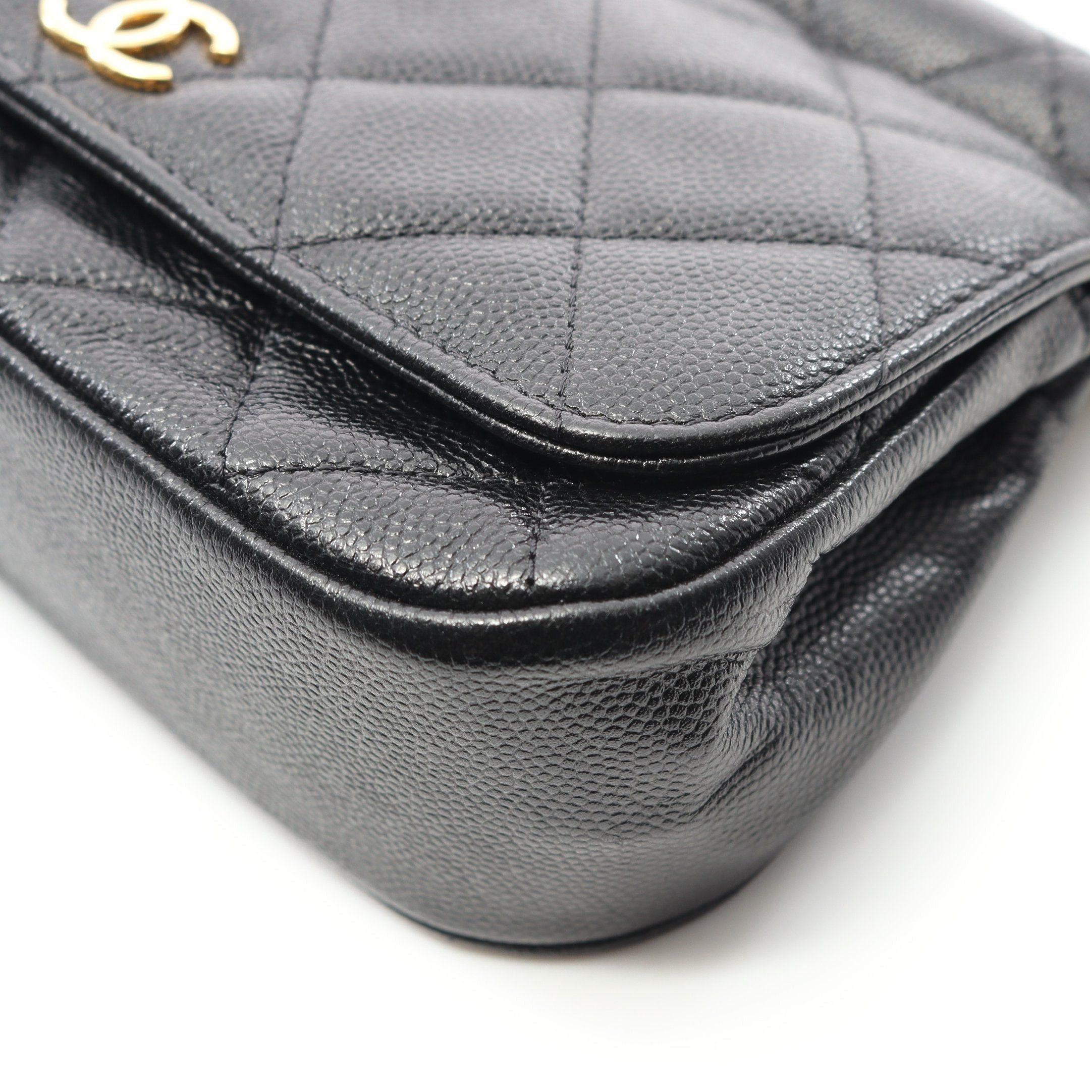 Chanel Chanel Matelasse Chain Shoulder Bag Caviar Skin Black Gold Hardware Size ONE SIZE - 8 Thumbnail