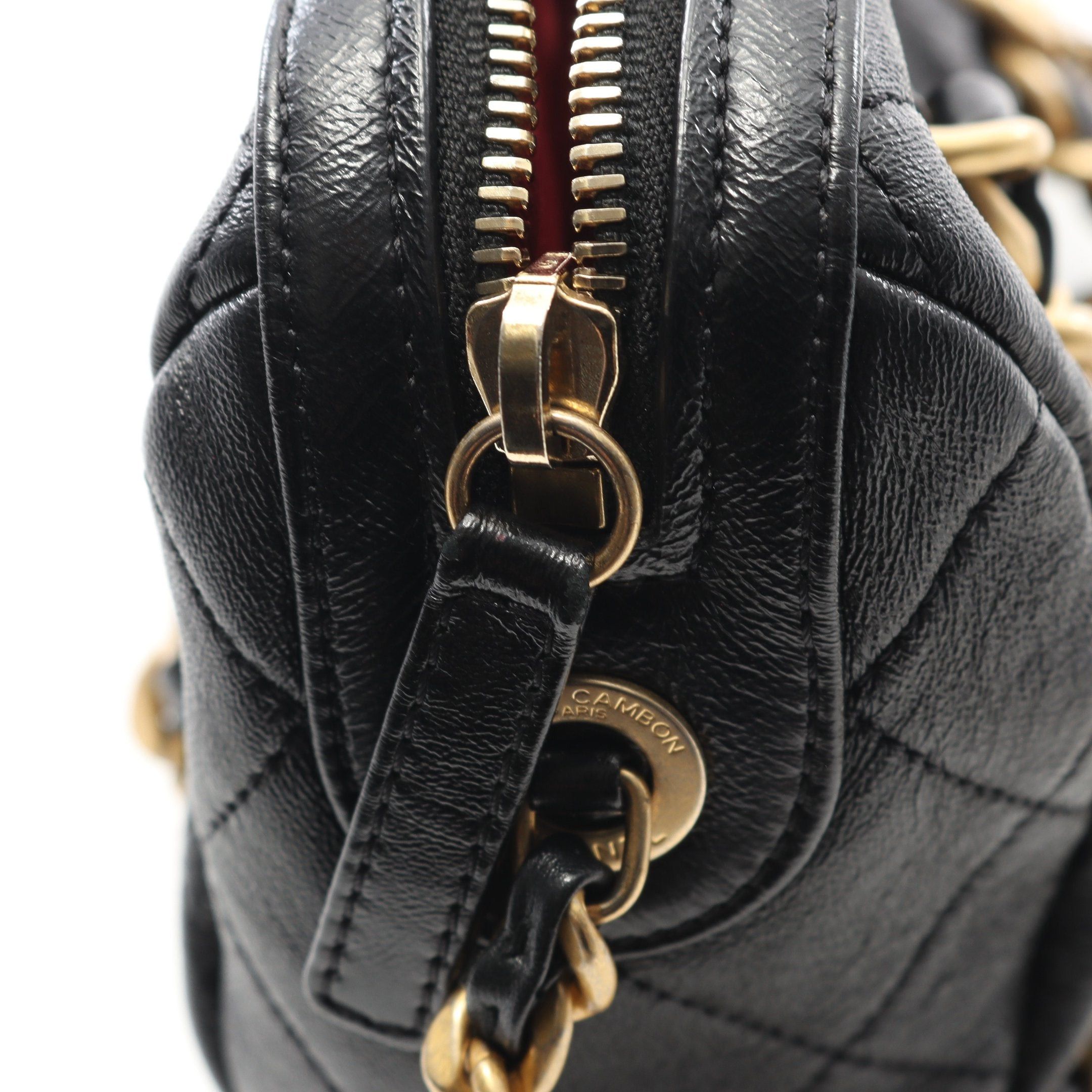 Chanel Chanel Matelasse Bowling Bag Chain Shoulder Leather Black Gold Hardware Size ONE SIZE - 9 Thumbnail