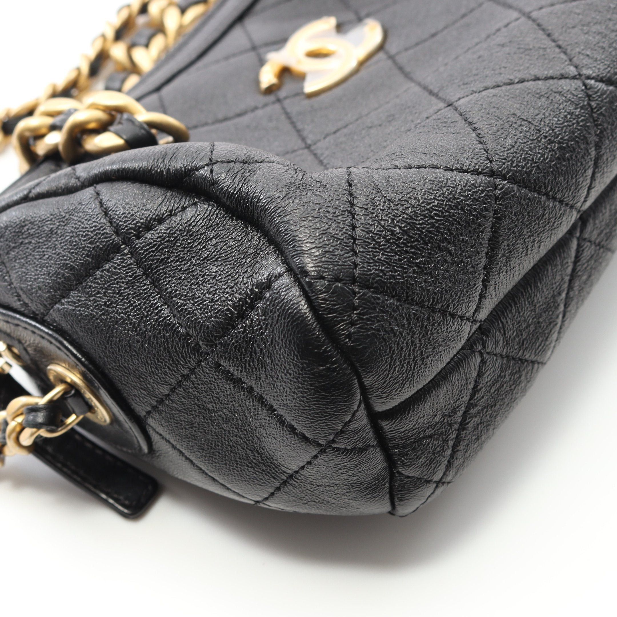 Chanel Chanel Matelasse Bowling Bag Chain Shoulder Leather Black Gold Hardware Size ONE SIZE - 7 Thumbnail