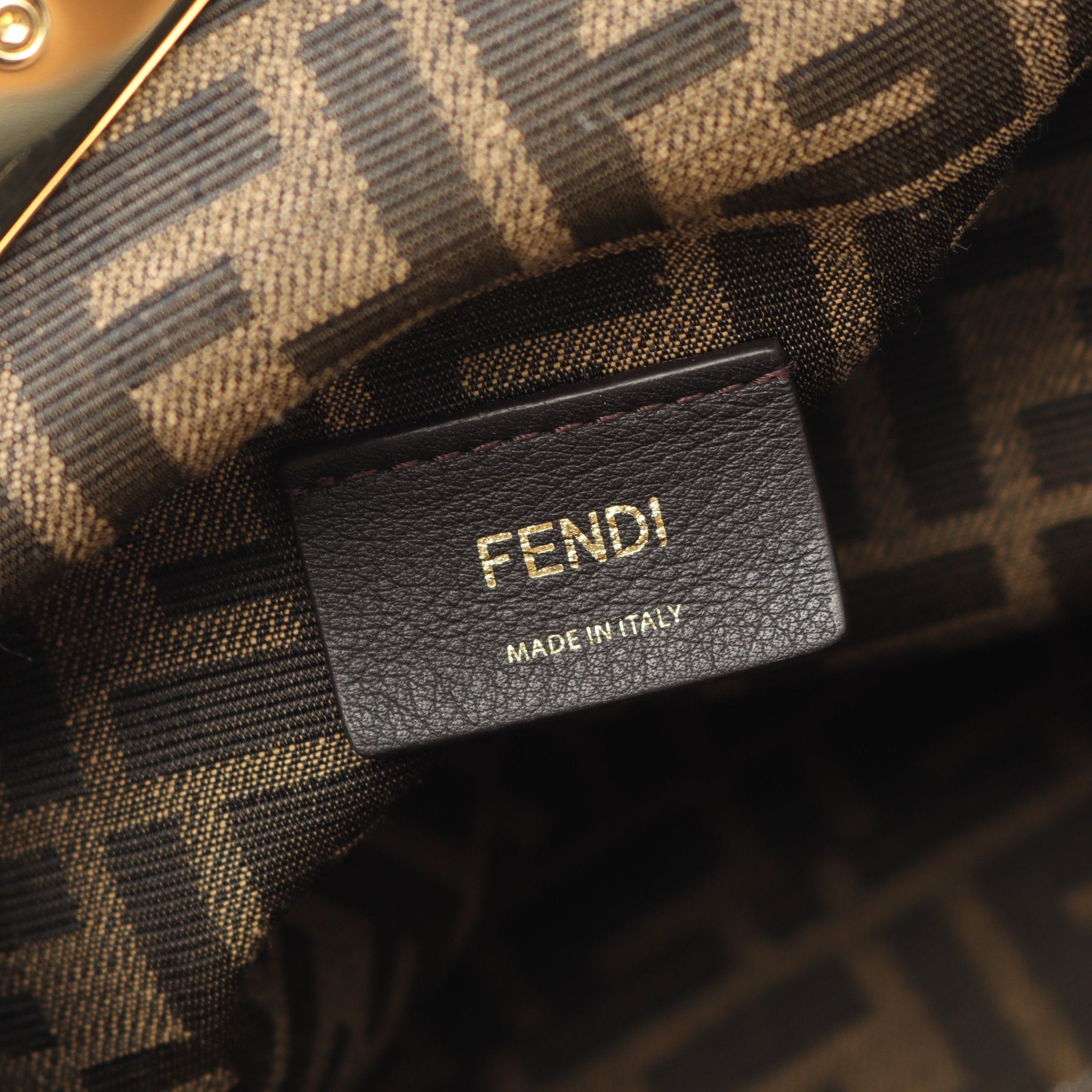 Fendi Fendi First Medium Clutch Bag Leather Light Brown Size ONE SIZE - 4 Thumbnail