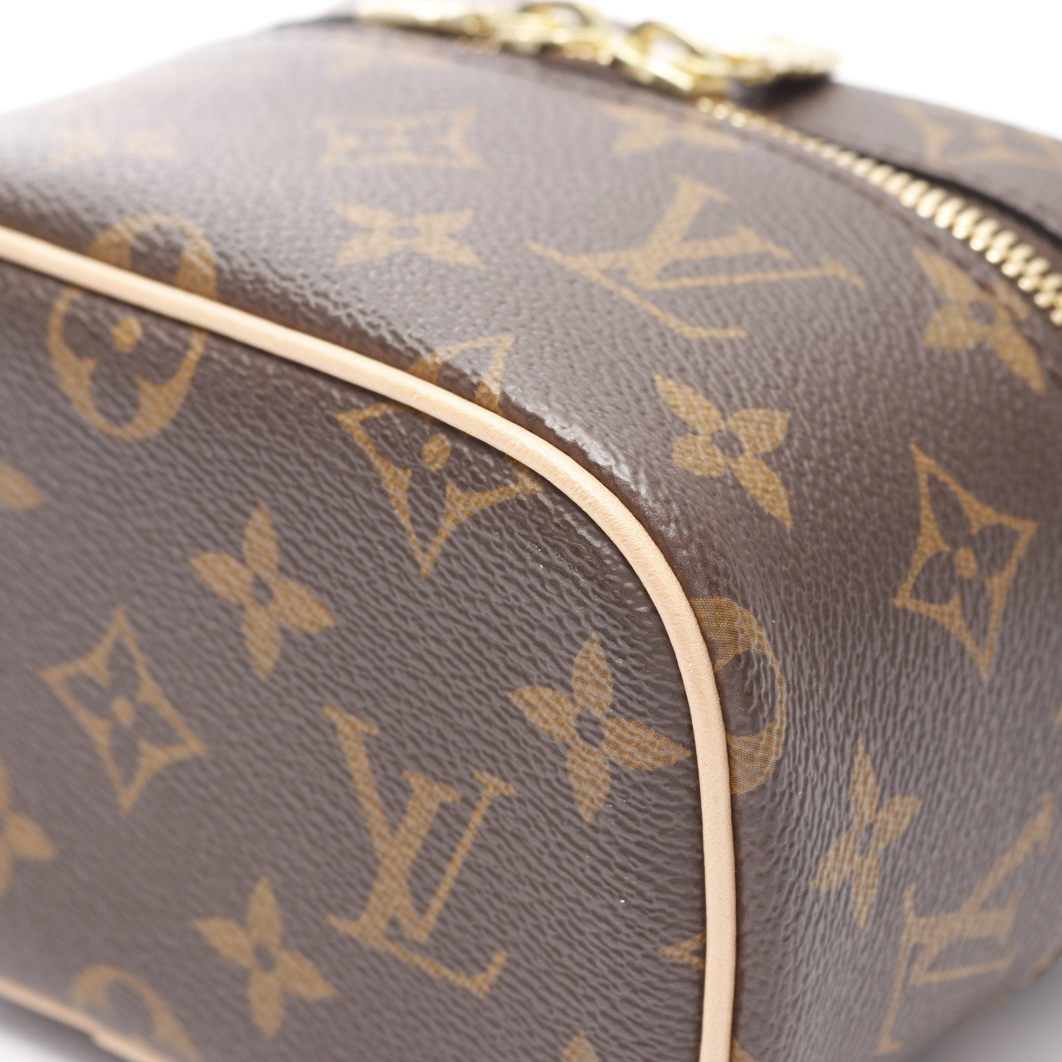 Louis Vuitton Louis Vuitton Nice Nano Monogram Handbag Vanity Bag Leather Brown Size ONE SIZE - 6 Thumbnail