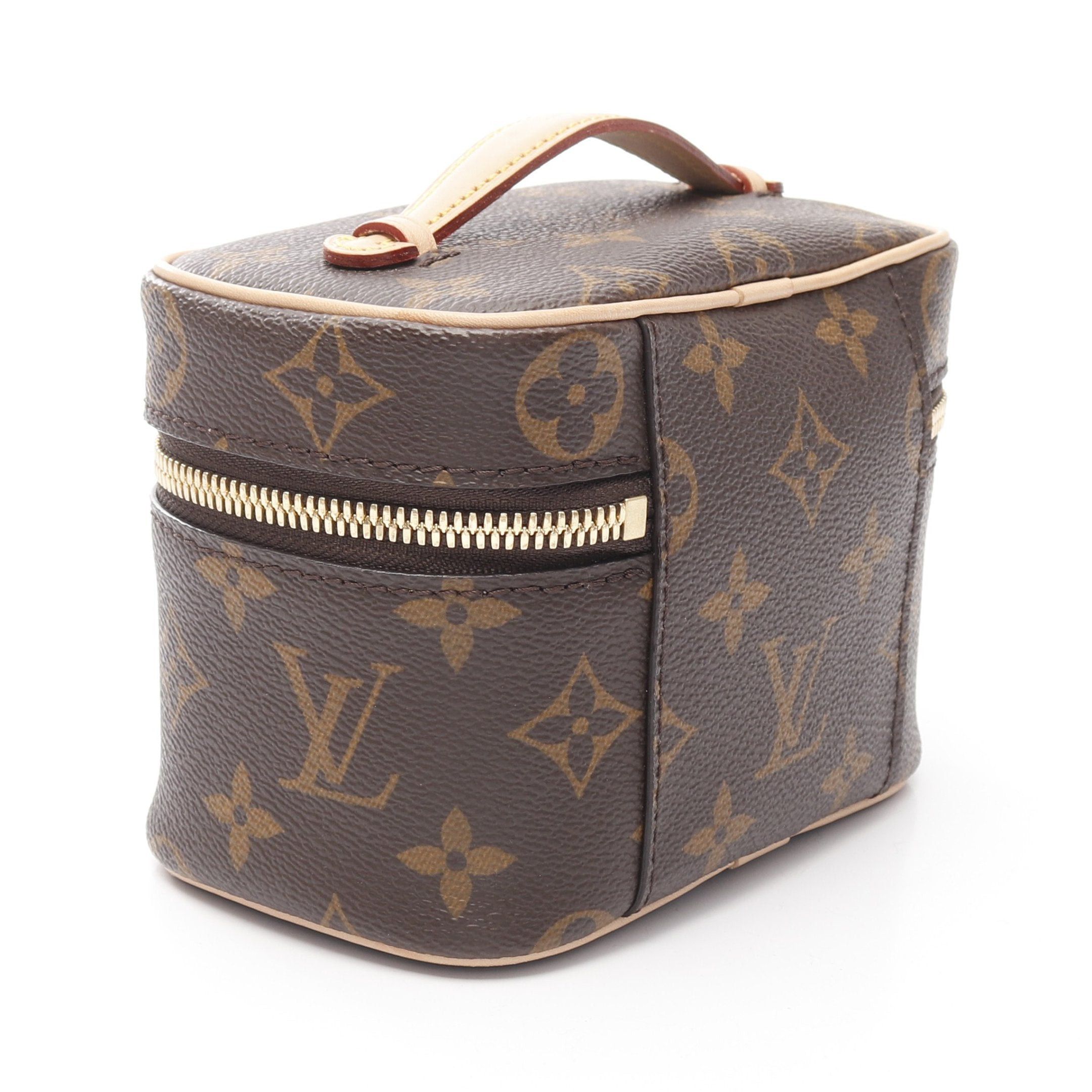 Louis Vuitton Louis Vuitton Nice Nano Monogram Handbag Vanity Bag Leather Brown Size ONE SIZE - 2 Thumbnail