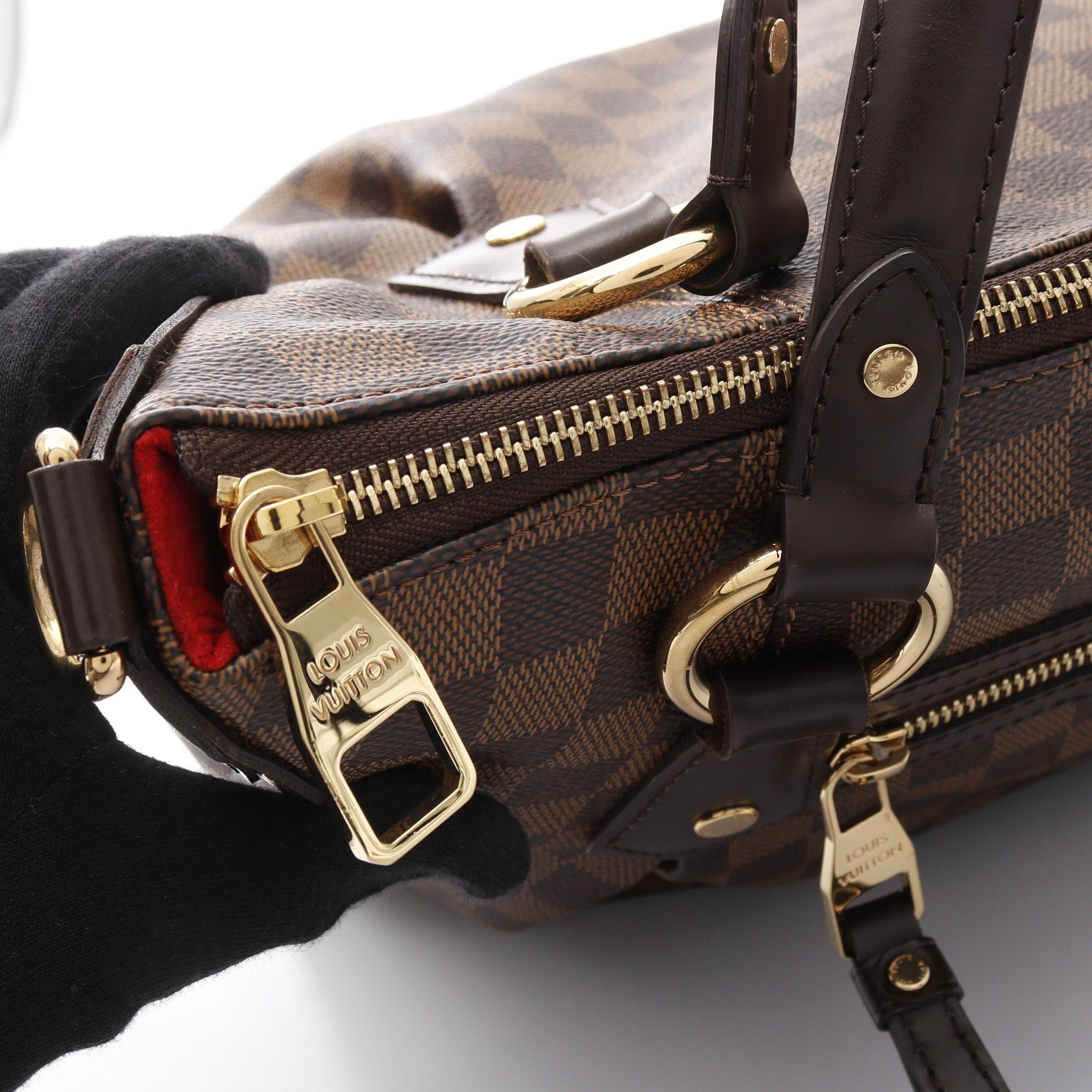 Louis Vuitton Louis Vuitton Evora Mm Damier Ebene Handbag Leather Brown Size ONE SIZE - 6 Thumbnail