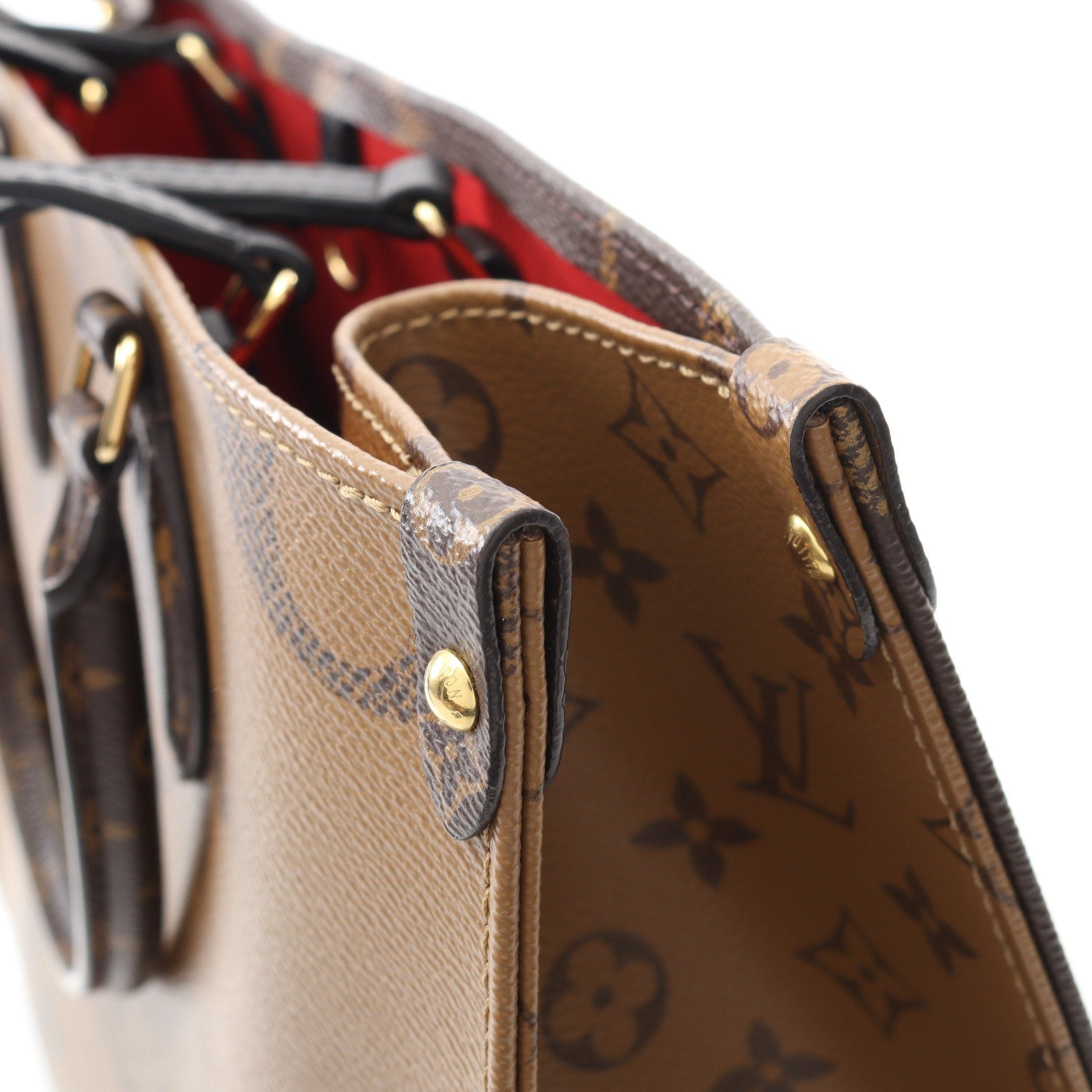 Louis Vuitton Louis Vuitton On-The-Go Mm Monogram Giant Reverse Shoulder Bag Tote Leather Brown Beige Size ONE SIZE - 7 Thumbnail