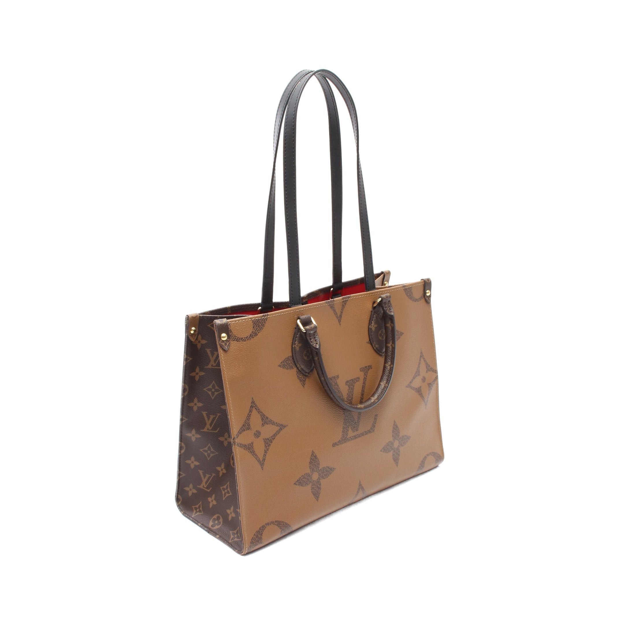 Louis Vuitton Louis Vuitton On-The-Go Mm Monogram Giant Reverse Shoulder Bag Tote Leather Brown Beige Size ONE SIZE - 2 Thumbnail