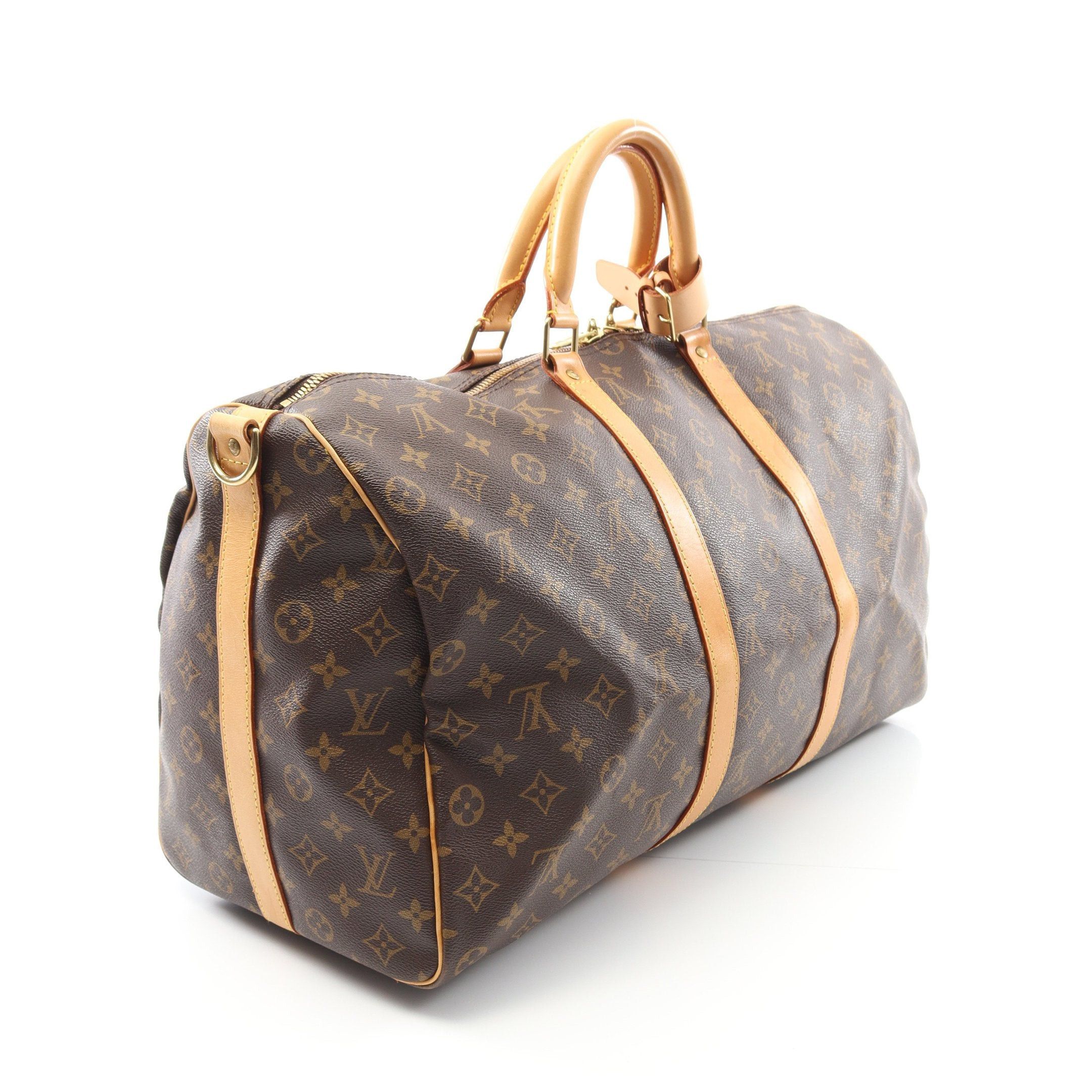 Louis Vuitton Louis Vuitton Keepall 50 Monogram Boston Bag Leather Brown Size ONE SIZE - 2 Thumbnail