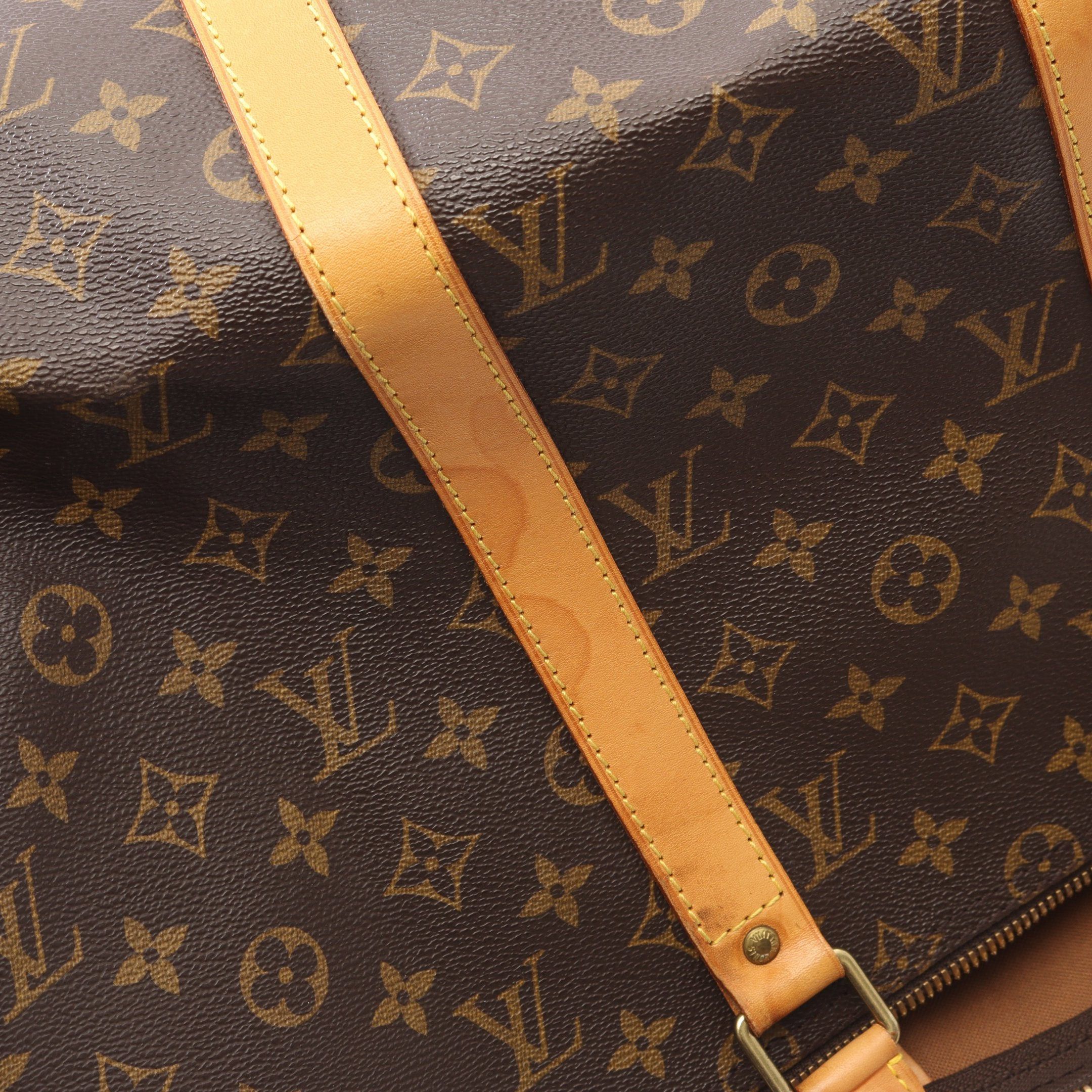 Louis Vuitton Louis Vuitton Keepall 50 Monogram Boston Bag Leather Brown Size ONE SIZE - 10 Thumbnail