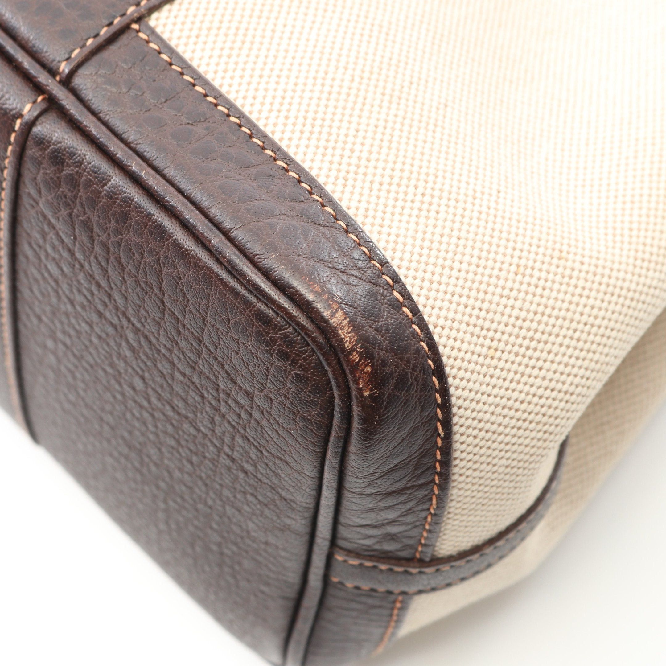 Hermes Hermes Garden Party Tpm Marron Handbag Tote Bag Toile Ash Negonda Leather Beige Dark Brown Silver Hardware □I Stamp (Manufactured Around 2005) Size ONE SIZE - 7 Thumbnail