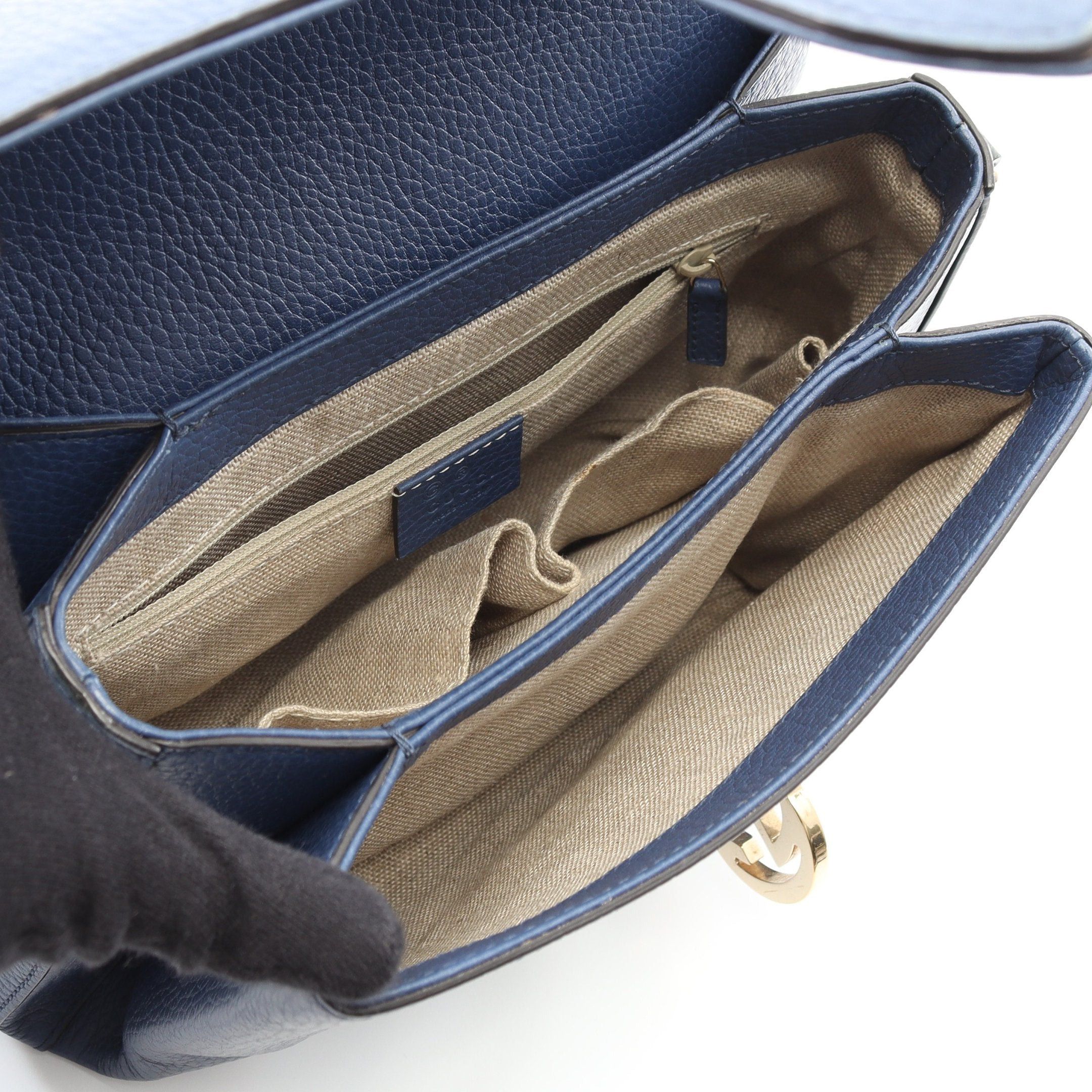 Gucci Gucci Interlocking G Handbag Leather Blue Size ONE SIZE - 3 Thumbnail
