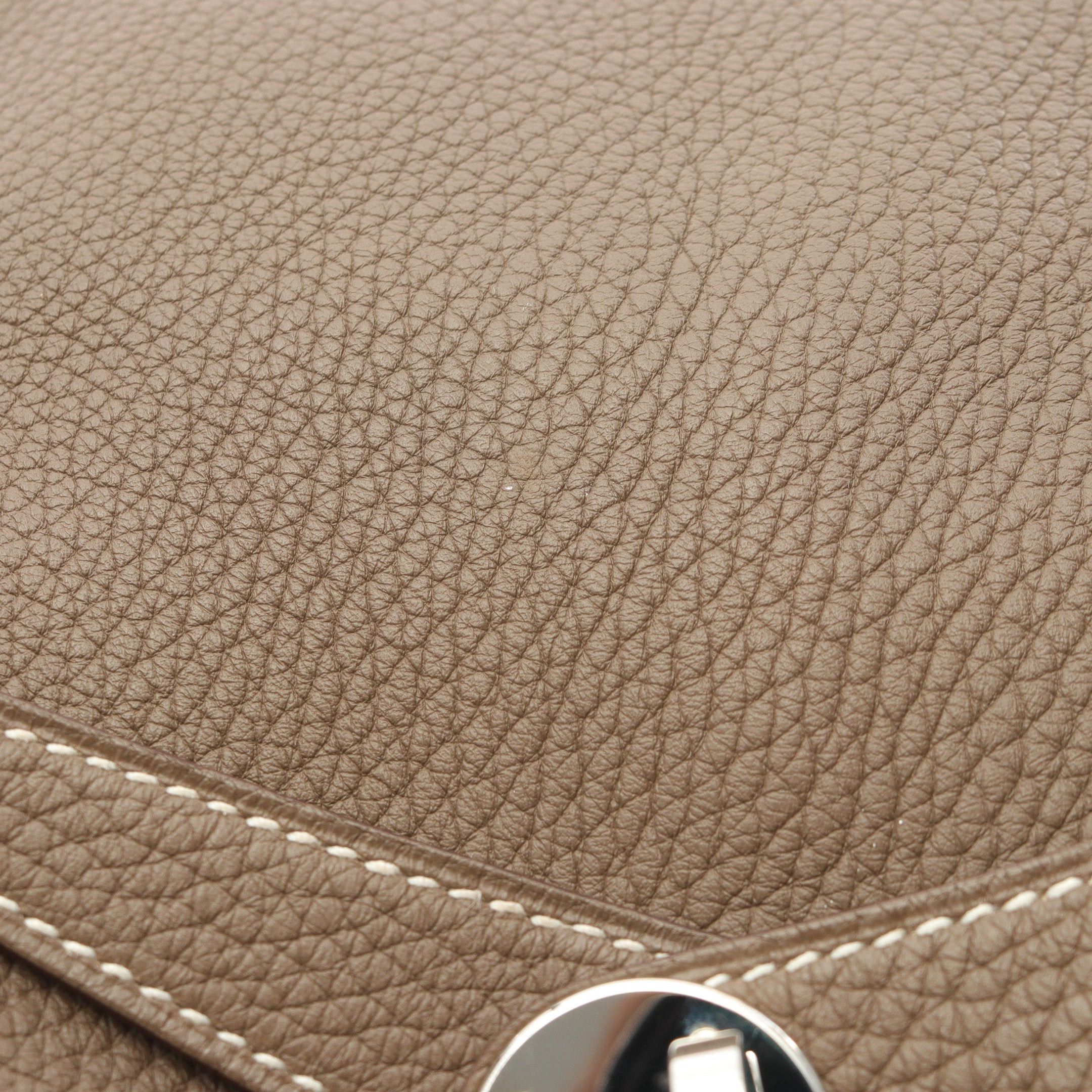 Hermes Hermes Lindy 30 Etoupe Shoulder Bag Clemence Leather Gray Brown Silver Hardware C Engraved Size ONE SIZE - 7 Thumbnail