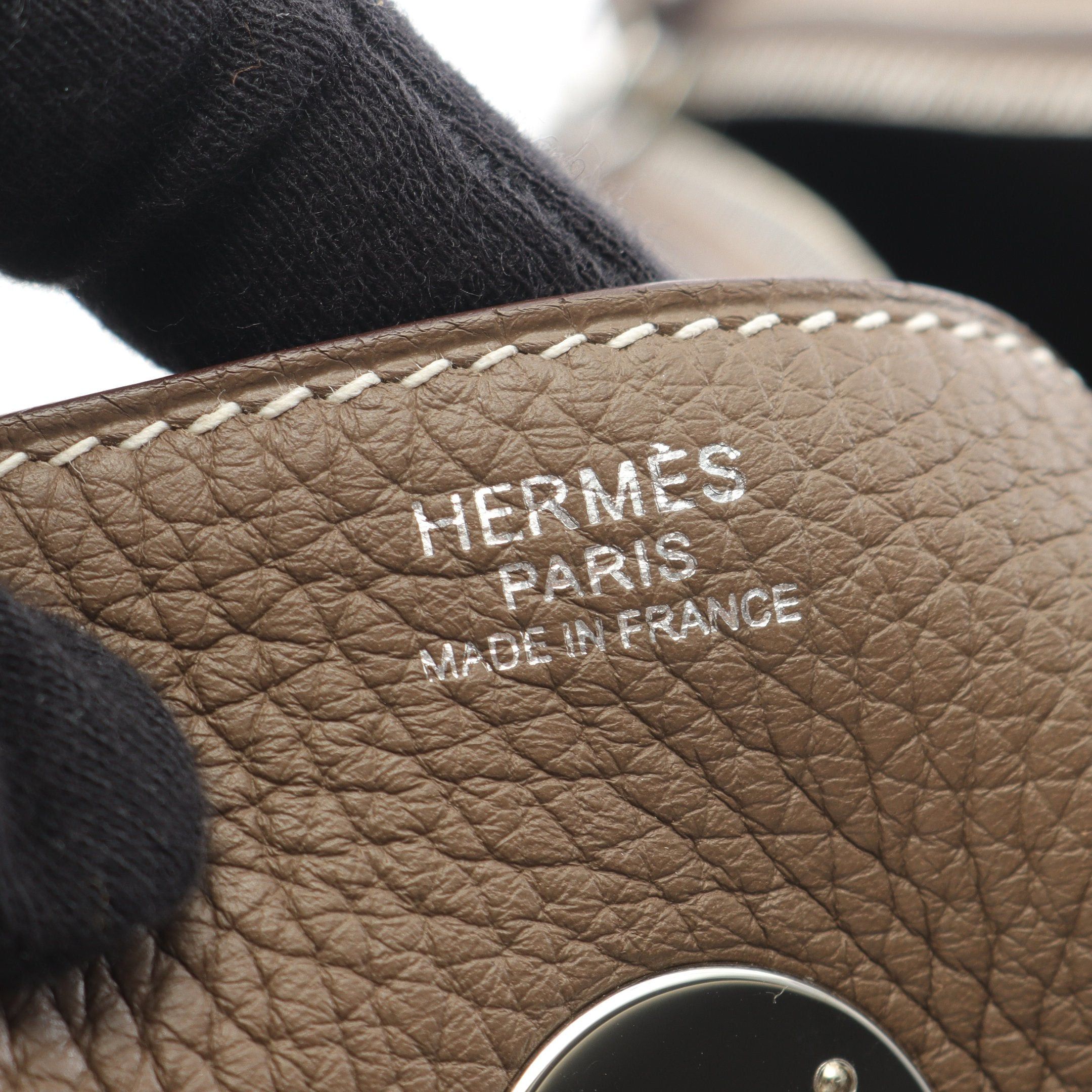 Hermes Hermes Lindy 30 Etoupe Shoulder Bag Clemence Leather Gray Brown Silver Hardware C Engraved Size ONE SIZE - 4 Thumbnail
