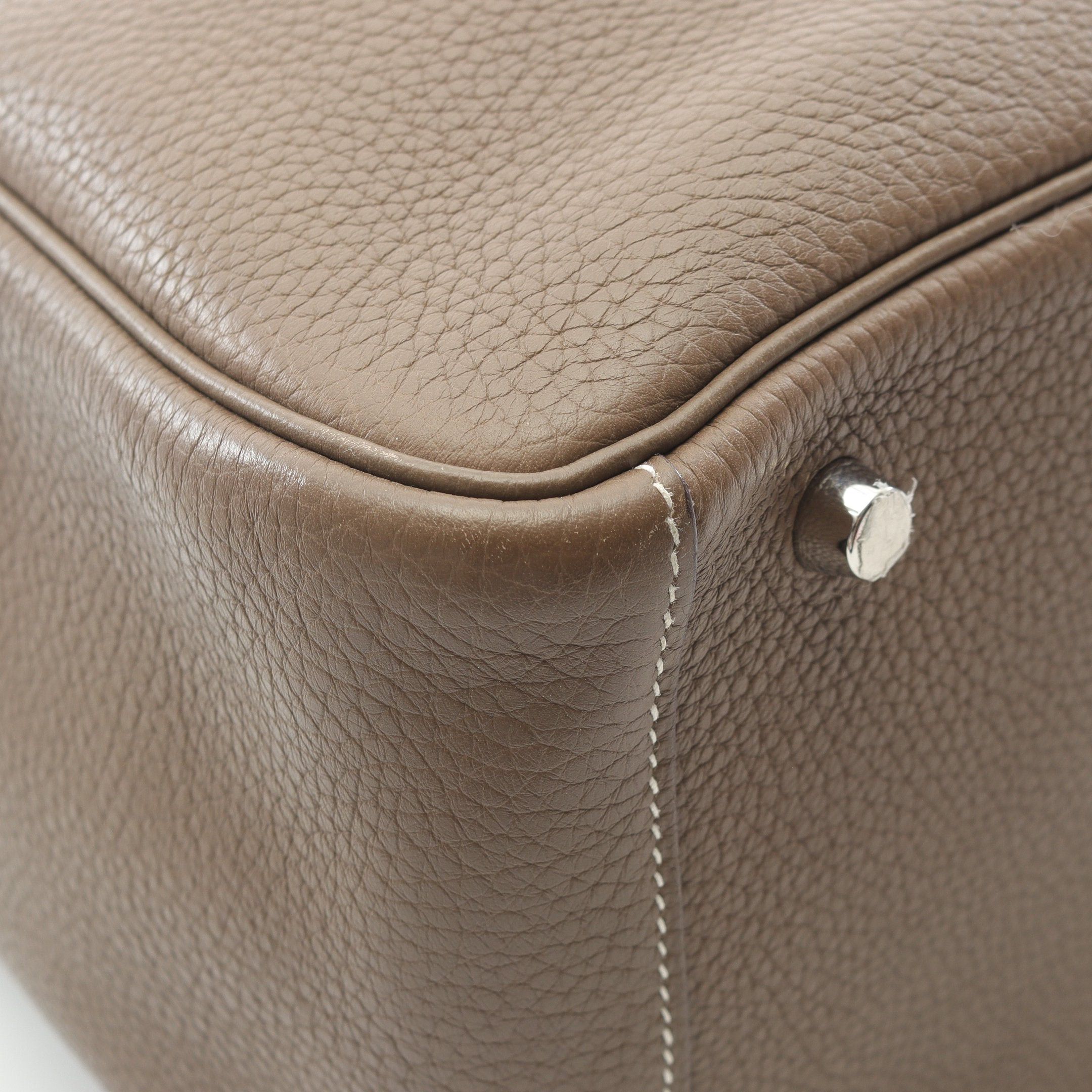 Hermes Hermes Lindy 30 Etoupe Shoulder Bag Clemence Leather Gray Brown Silver Hardware C Engraved Size ONE SIZE - 10 Thumbnail