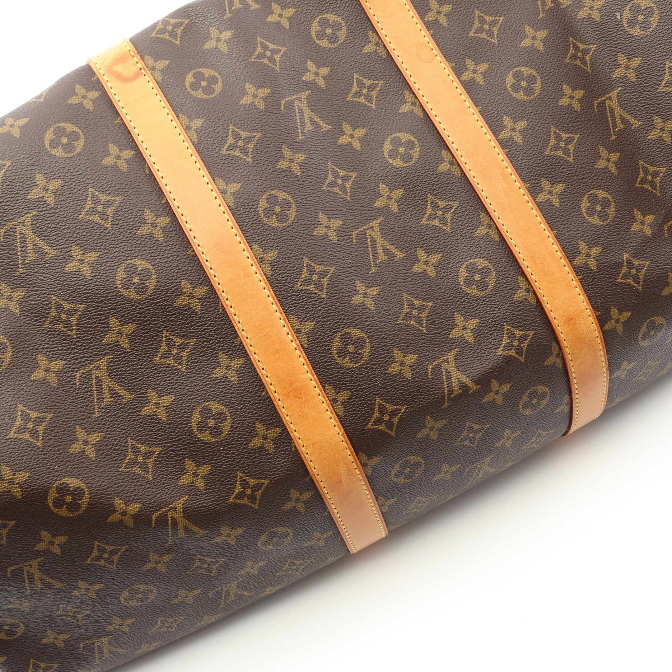 Louis Vuitton Louis Vuitton Keepall 60 Monogram Boston Bag Leather Brown Size ONE SIZE - 6 Thumbnail