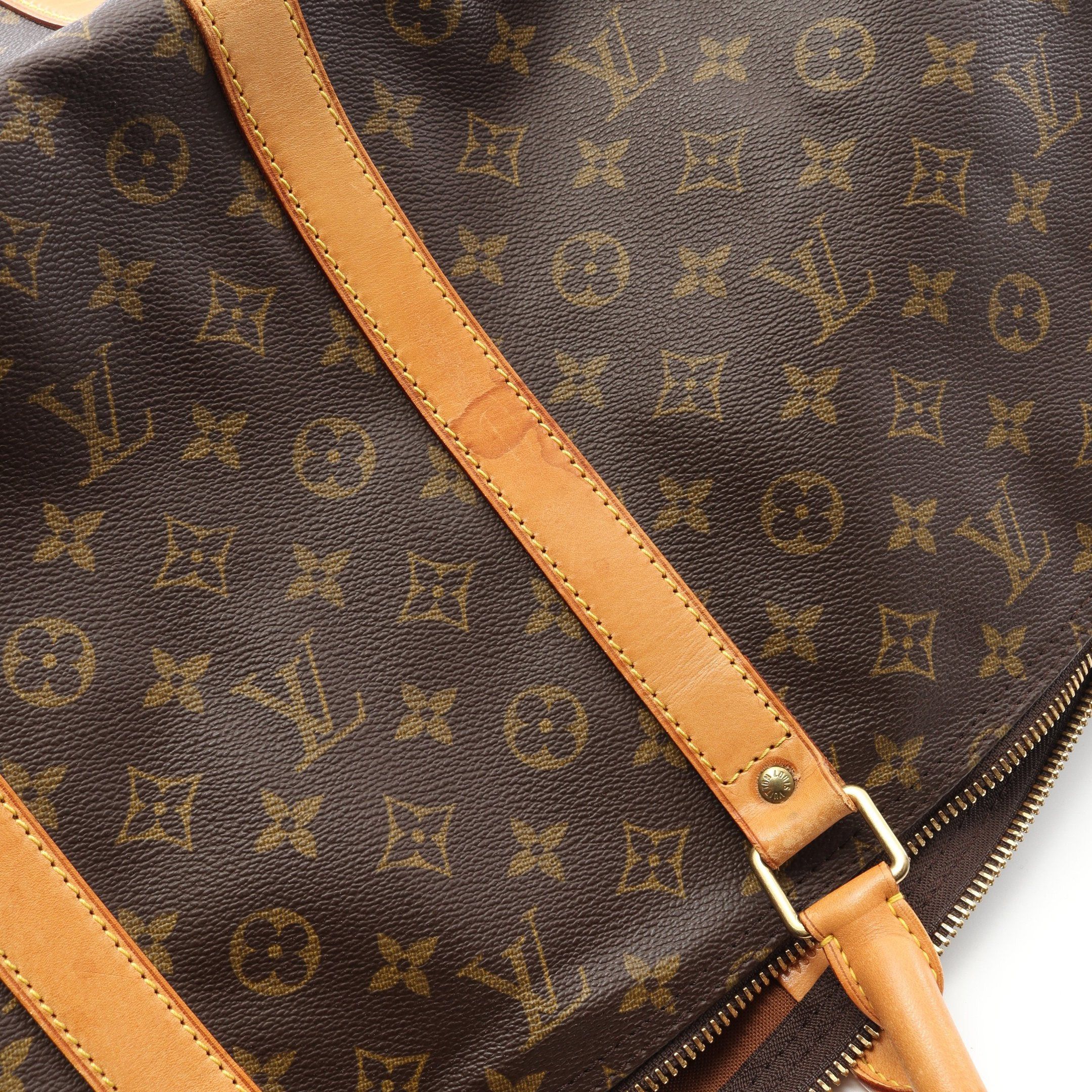 Louis Vuitton Louis Vuitton Keepall 60 Monogram Boston Bag Leather Brown Size ONE SIZE - 11 Thumbnail