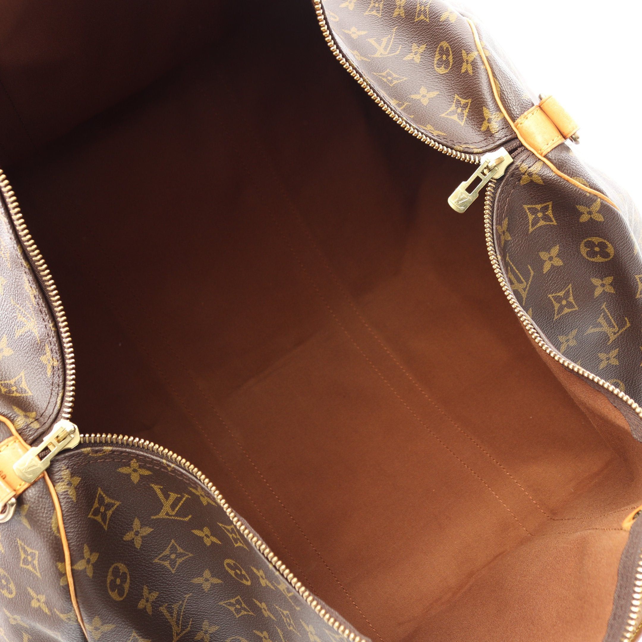 Louis Vuitton Louis Vuitton Keepall 60 Monogram Boston Bag Leather Brown Size ONE SIZE - 3 Thumbnail