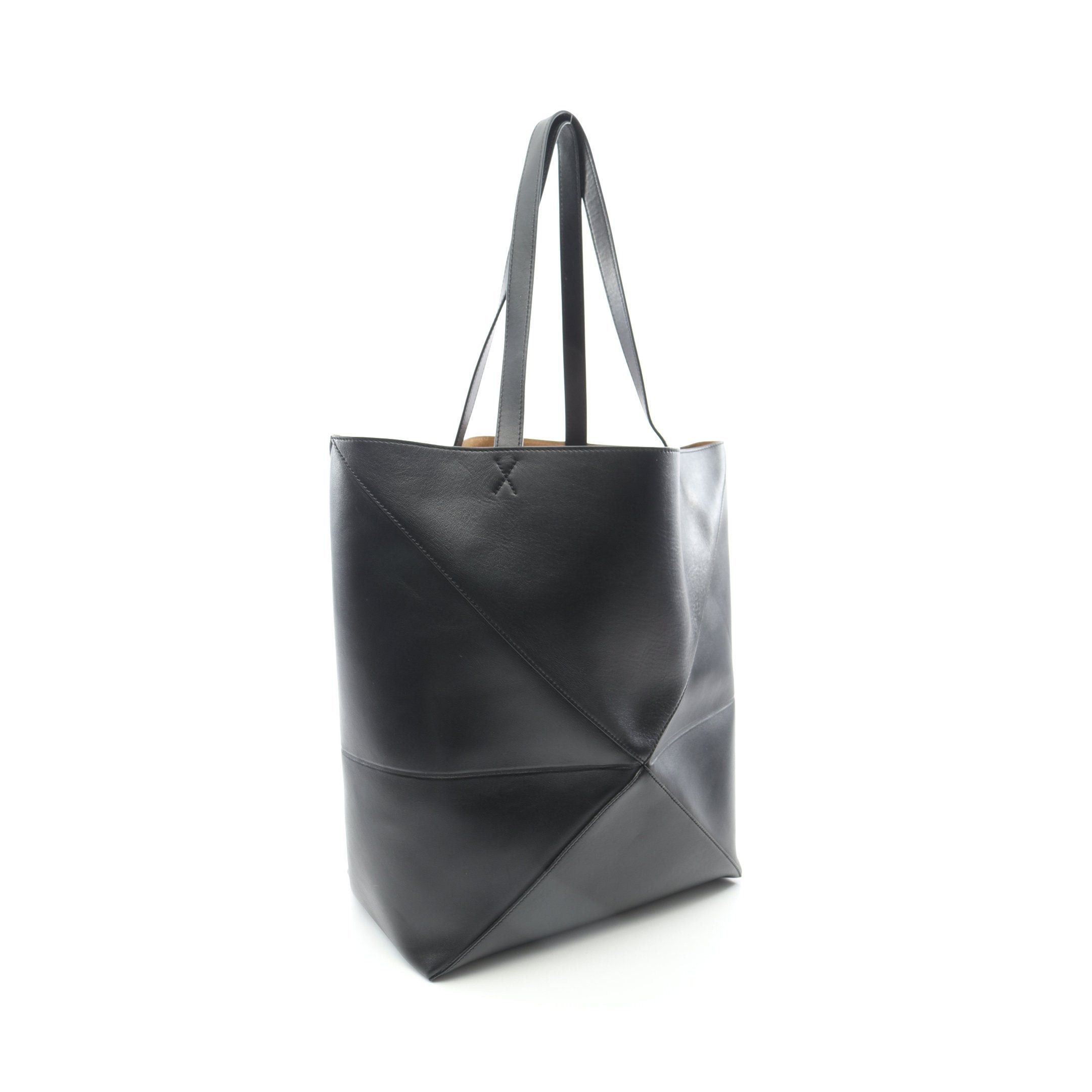 Loewe Loewe Puzzle Fold Tote Large Shoulder Bag Leather Black Size ONE SIZE - 2 Thumbnail