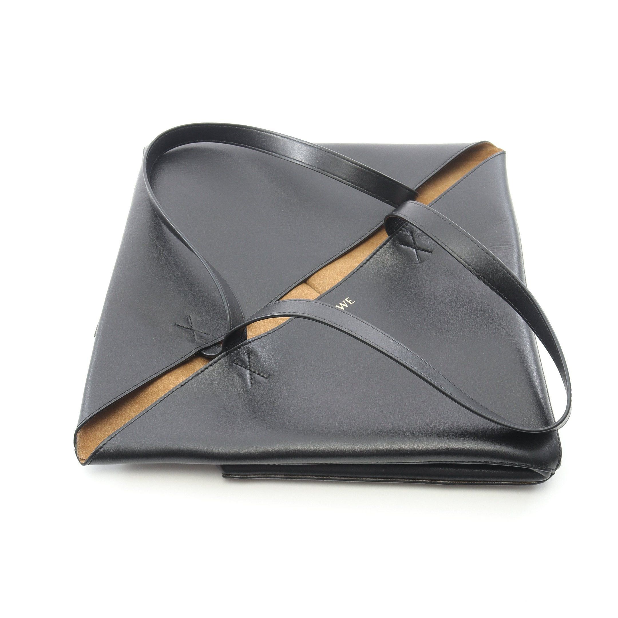 Loewe Loewe Puzzle Fold Tote Large Shoulder Bag Leather Black Size ONE SIZE - 9 Thumbnail