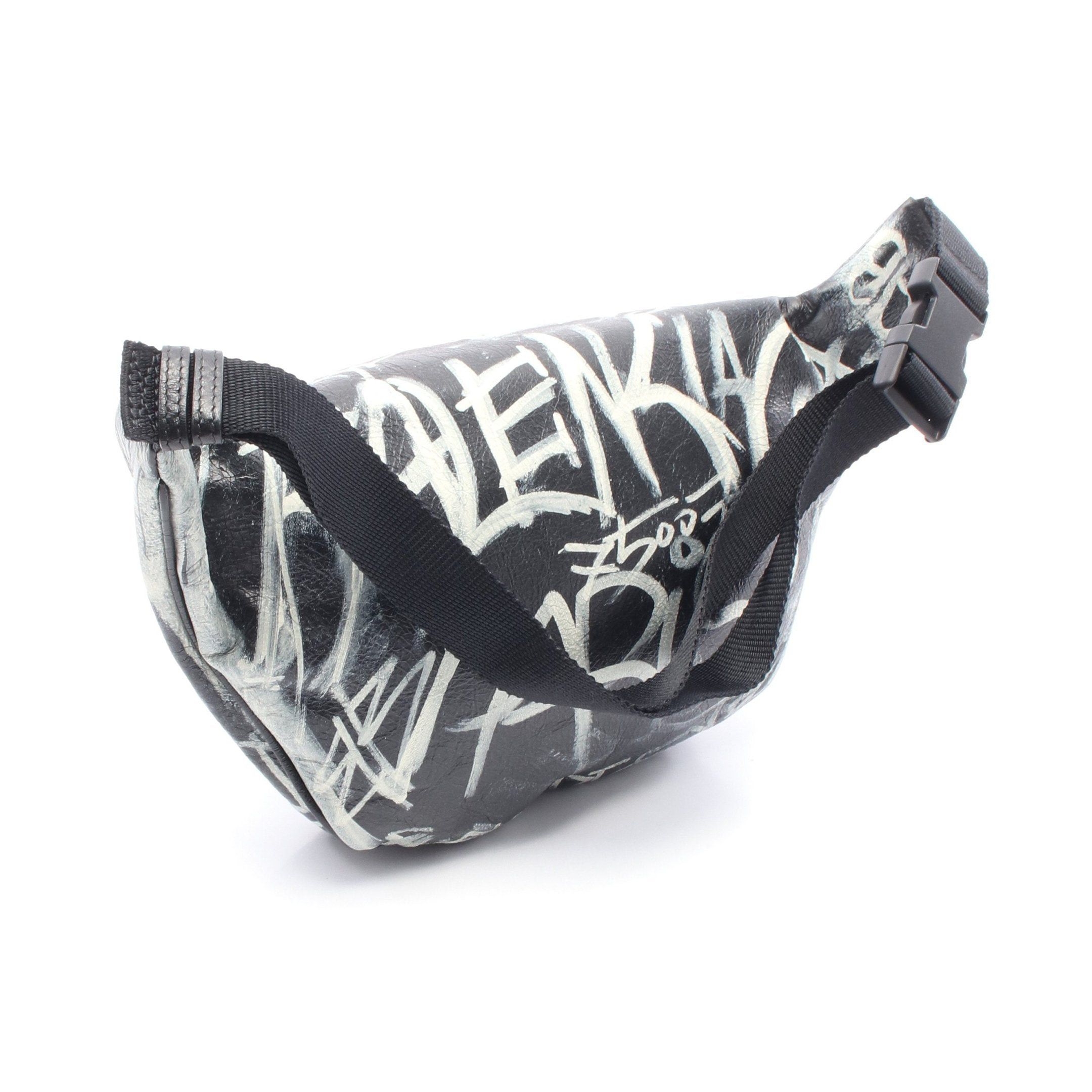Balenciaga Balenciaga Explorer Belt Bag Graffiti Body Waist Leather Black Size ONE SIZE - 2 Thumbnail