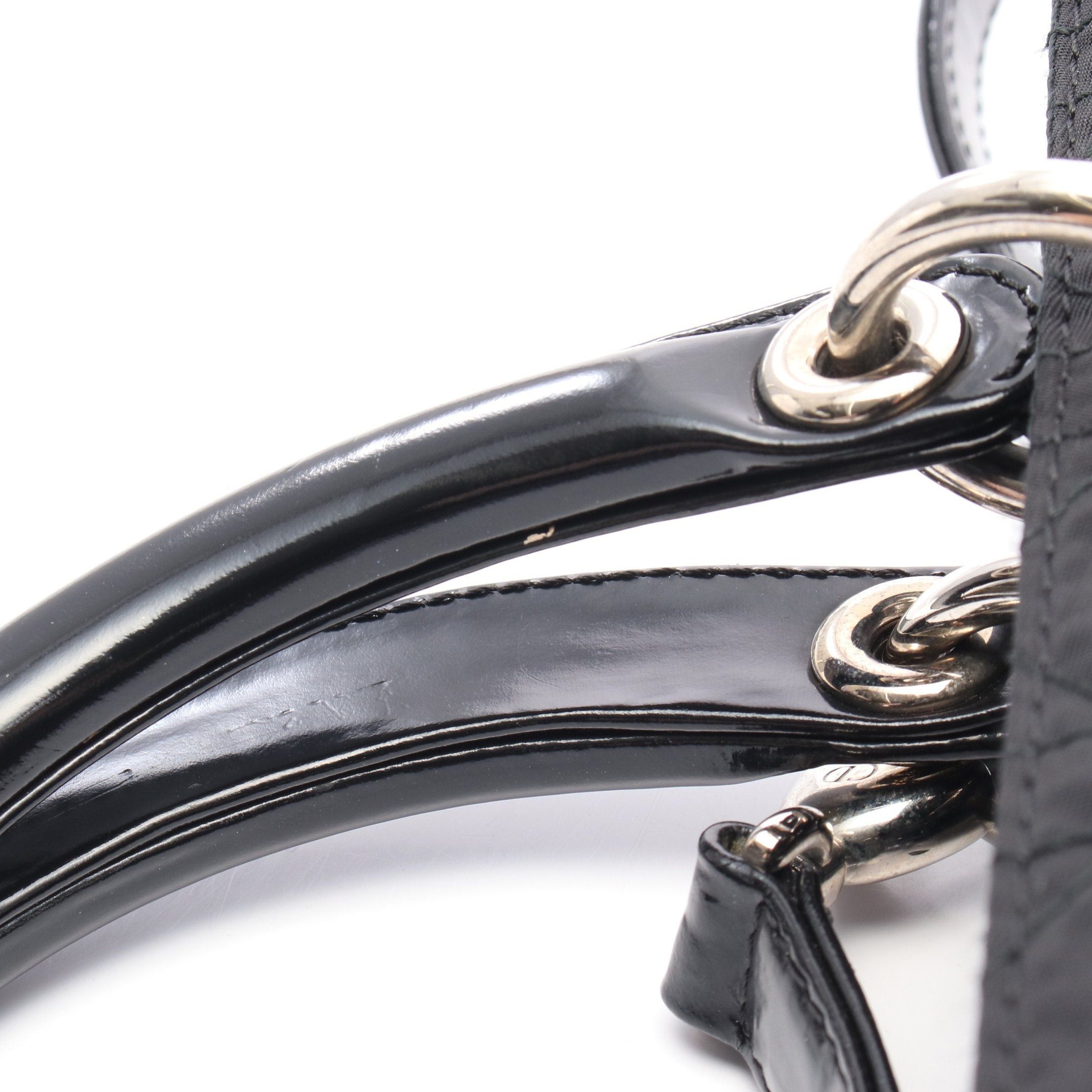 Dior Dior Lady Dior Large Handbag Canvas Leather Black Size ONE SIZE - 8 Thumbnail