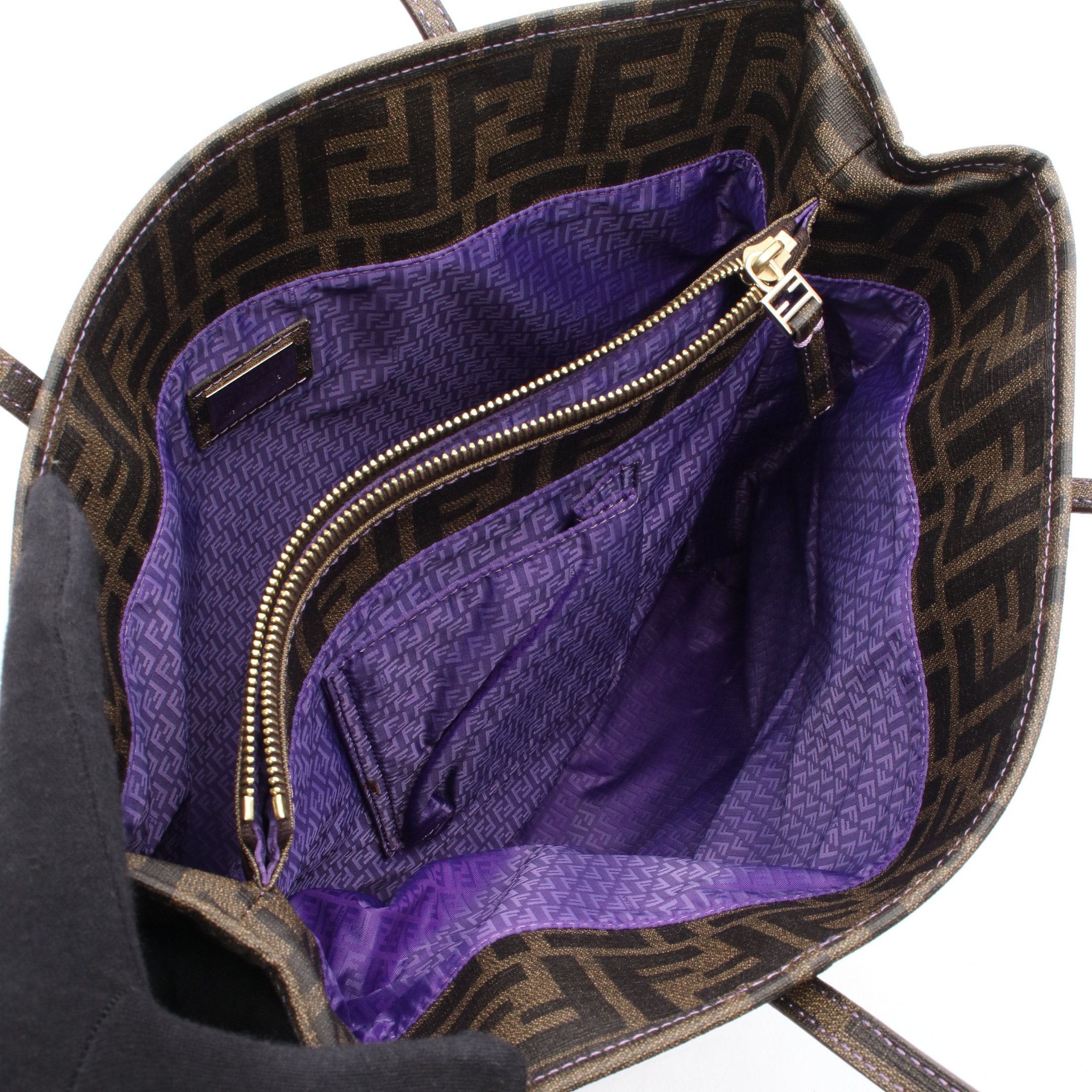 Fendi Fendi Zucca Shoulder Bag Tote Brown Black Size ONE SIZE - 3 Thumbnail