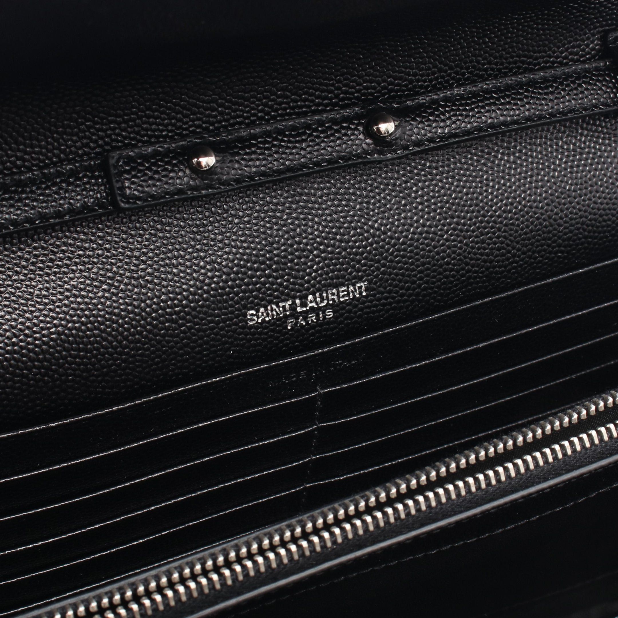 Yves Saint Laurent Yves Saint Laurent Cassandra Classic Chain Wallet Leather Black Size ONE SIZE - 4 Thumbnail