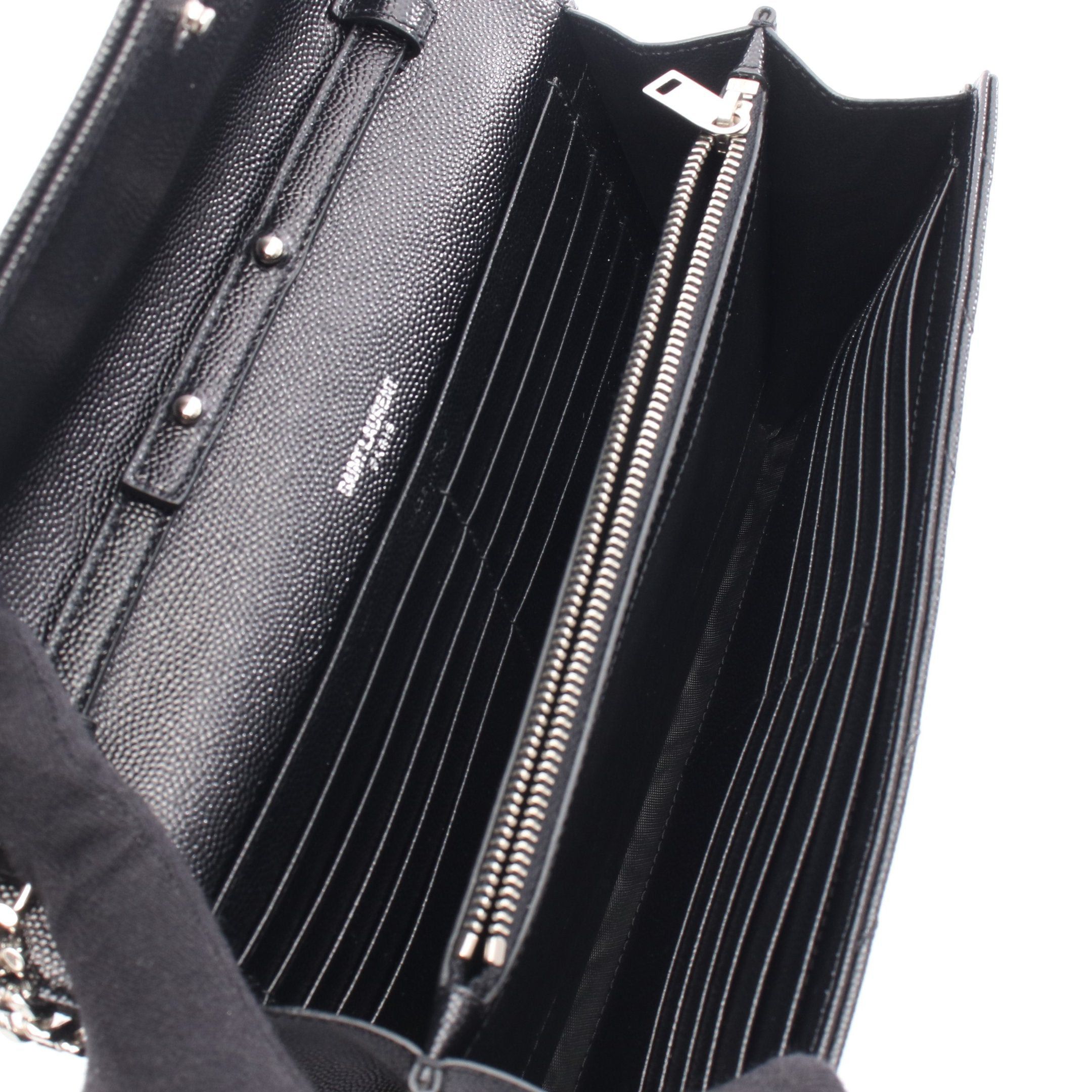 Yves Saint Laurent Yves Saint Laurent Cassandra Classic Chain Wallet Leather Black Size ONE SIZE - 3 Thumbnail