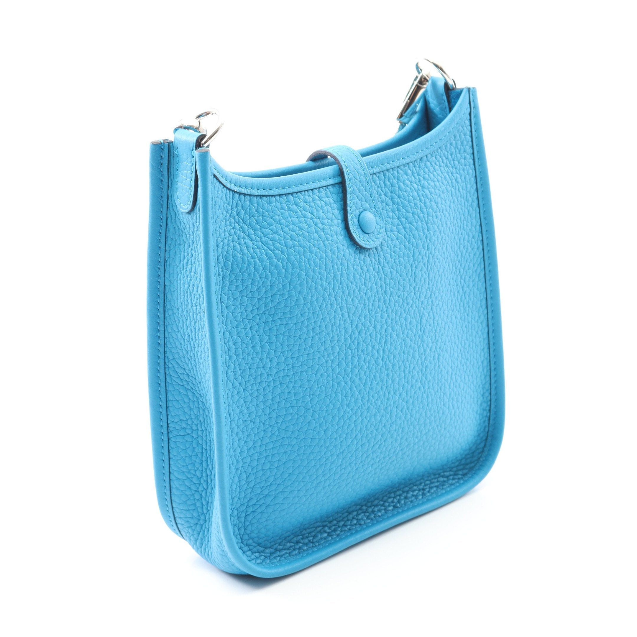 Hermes Hermes Evelyn Tpm Amazon Blue Frida Shoulder Bag Clemence Leather Light Silver Hardware Y Stamp Size ONE SIZE - 2 Thumbnail