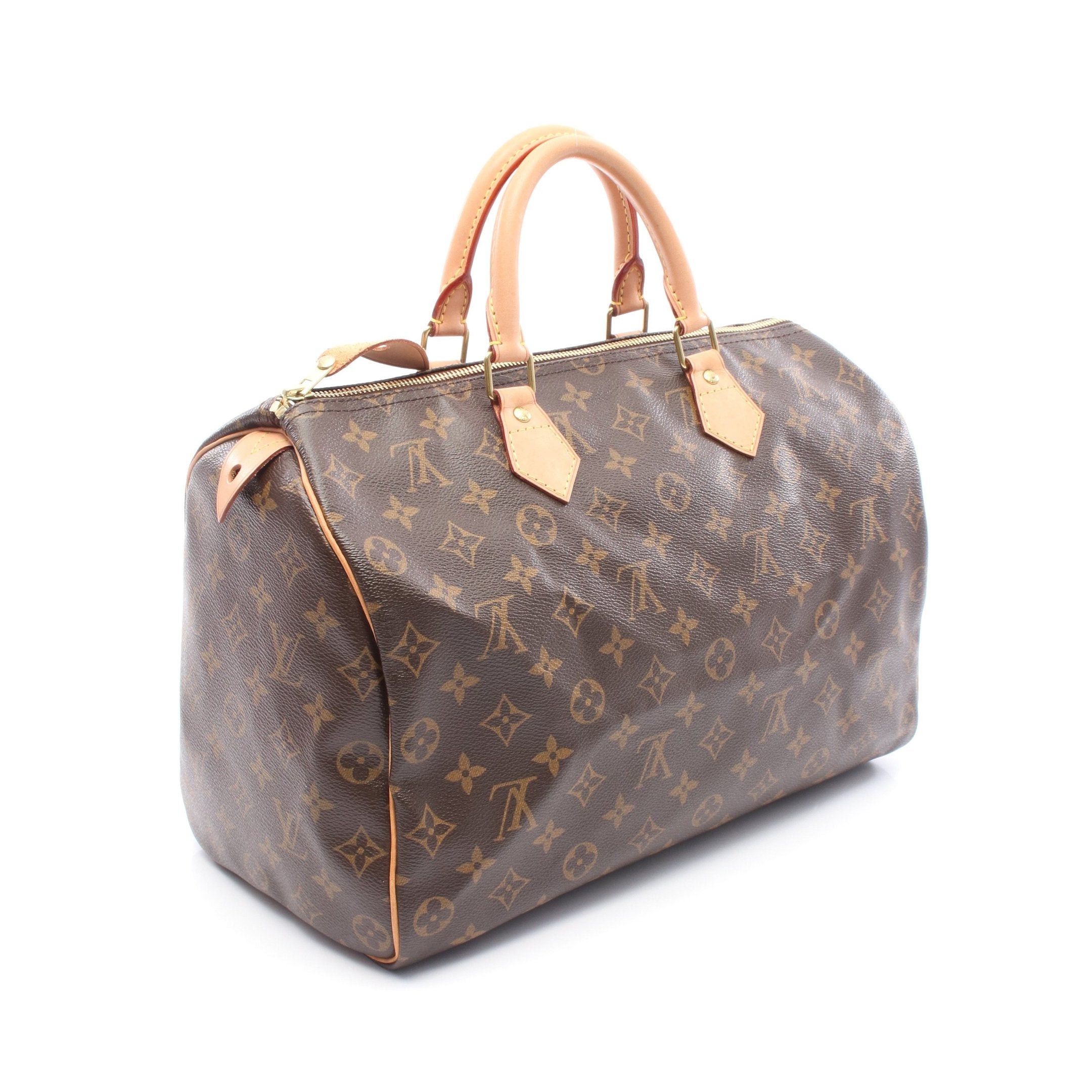 Louis Vuitton Louis Vuitton Speedy 35 Monogram Handbag Leather Brown Size ONE SIZE - 2 Thumbnail