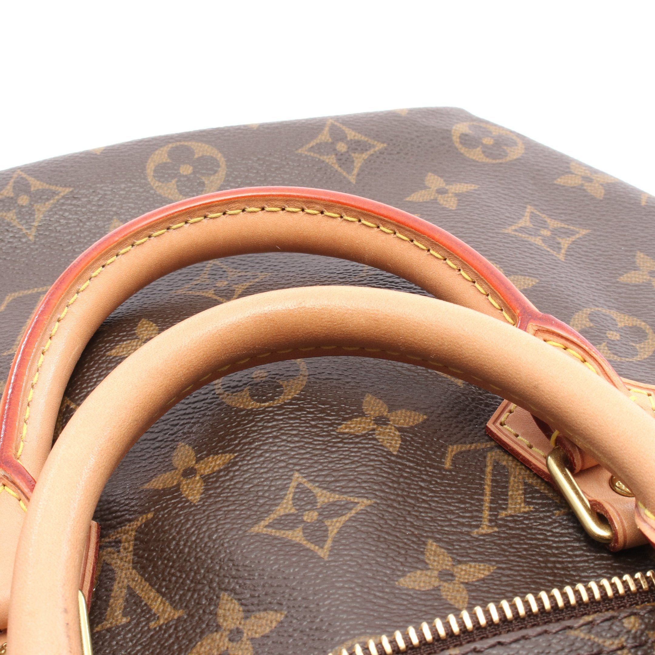Louis Vuitton Louis Vuitton Speedy 35 Monogram Handbag Leather Brown Size ONE SIZE - 6 Thumbnail