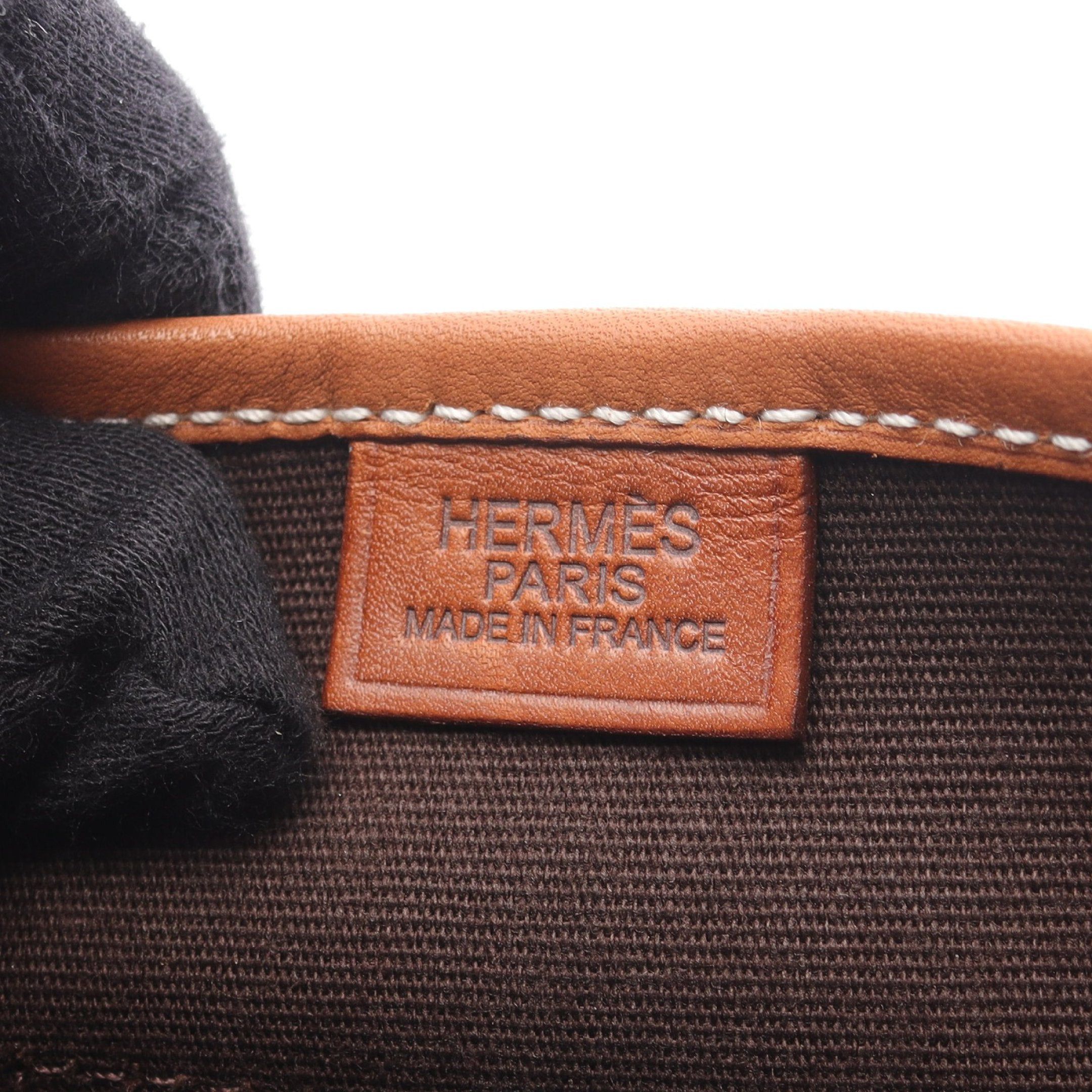Hermes Hermes Buenaventura Pm Forbe Shoulder Bag Toile Officier Veau Barenia Dark Brown Silver Hardware Size ONE SIZE - 4 Thumbnail