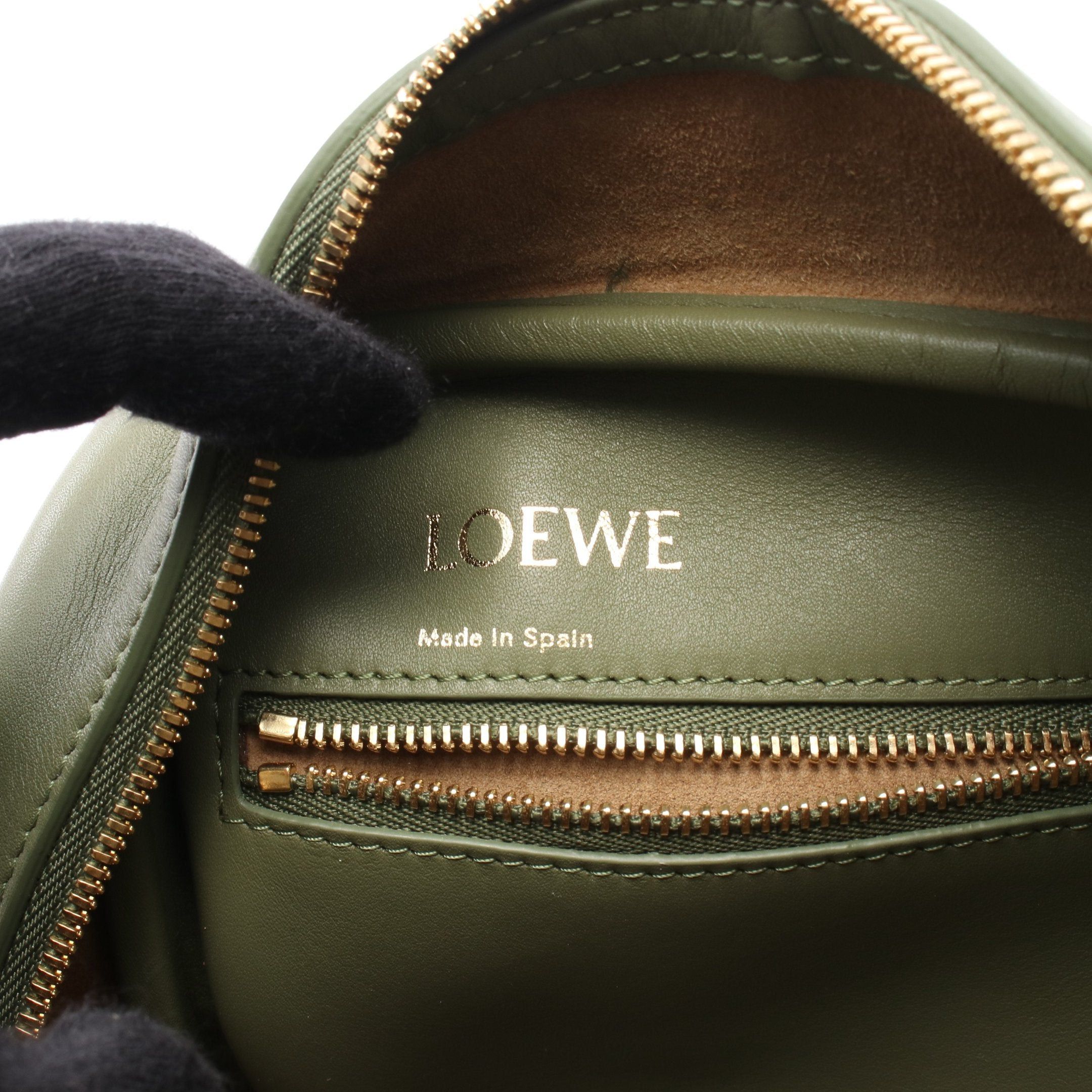 Loewe Loewe Amazona19 Handbag Canvas Leather Khaki Green Beige Size ONE SIZE - 4 Thumbnail