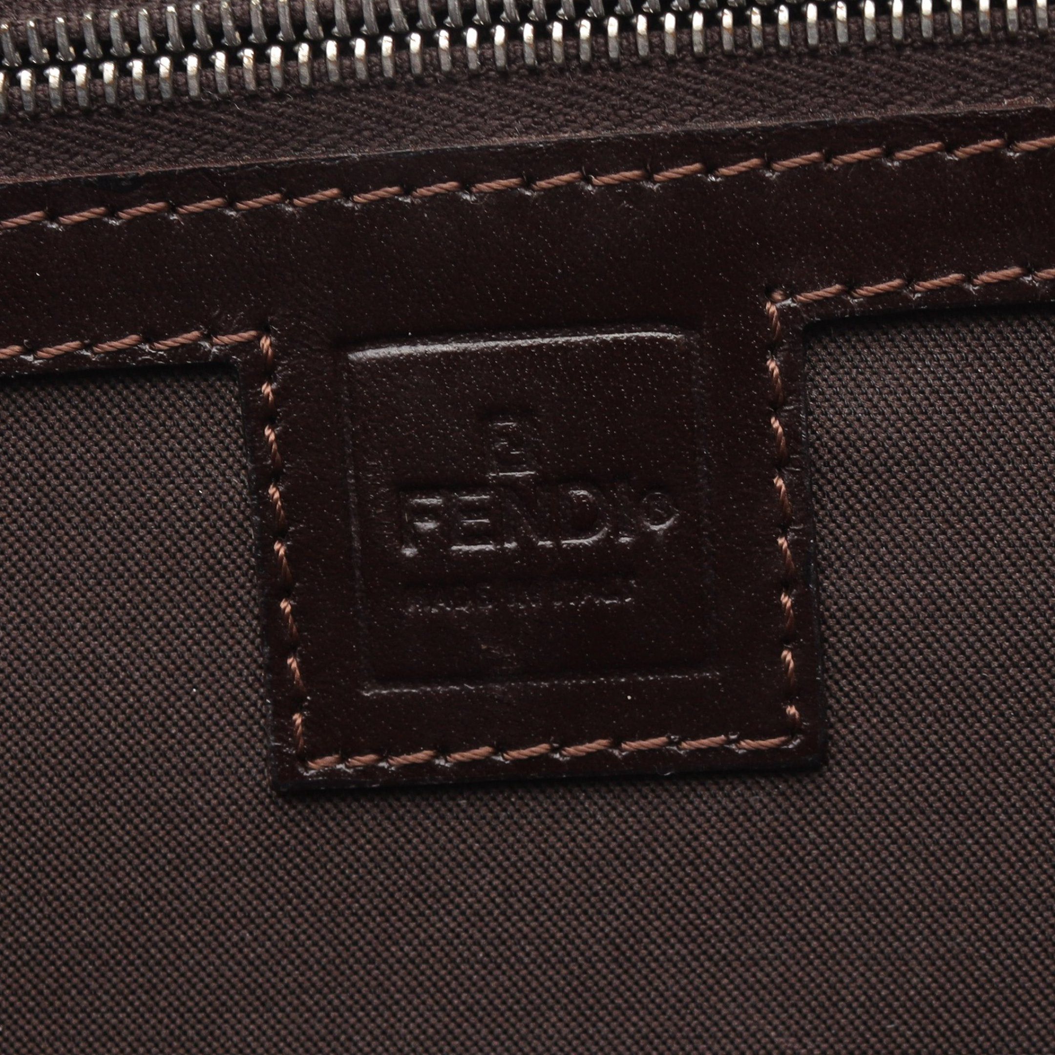 Fendi Fendi Mamma Bucket Zucca One Shoulder Bag Canvas Leather Brown Dark Size ONE SIZE - 4 Thumbnail