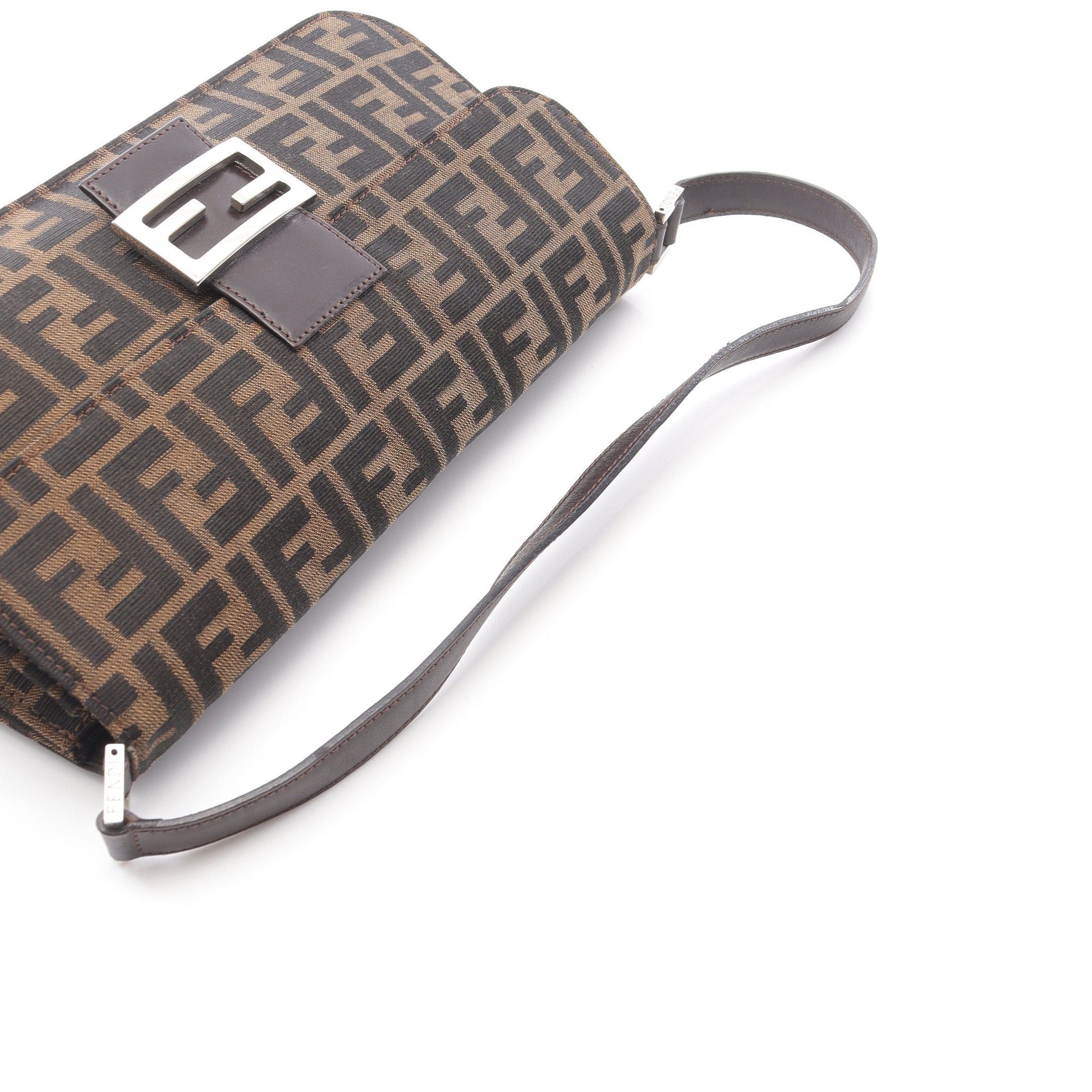 Fendi Fendi Mamma Bucket Zucca One Shoulder Bag Canvas Leather Brown Dark Size ONE SIZE - 6 Thumbnail