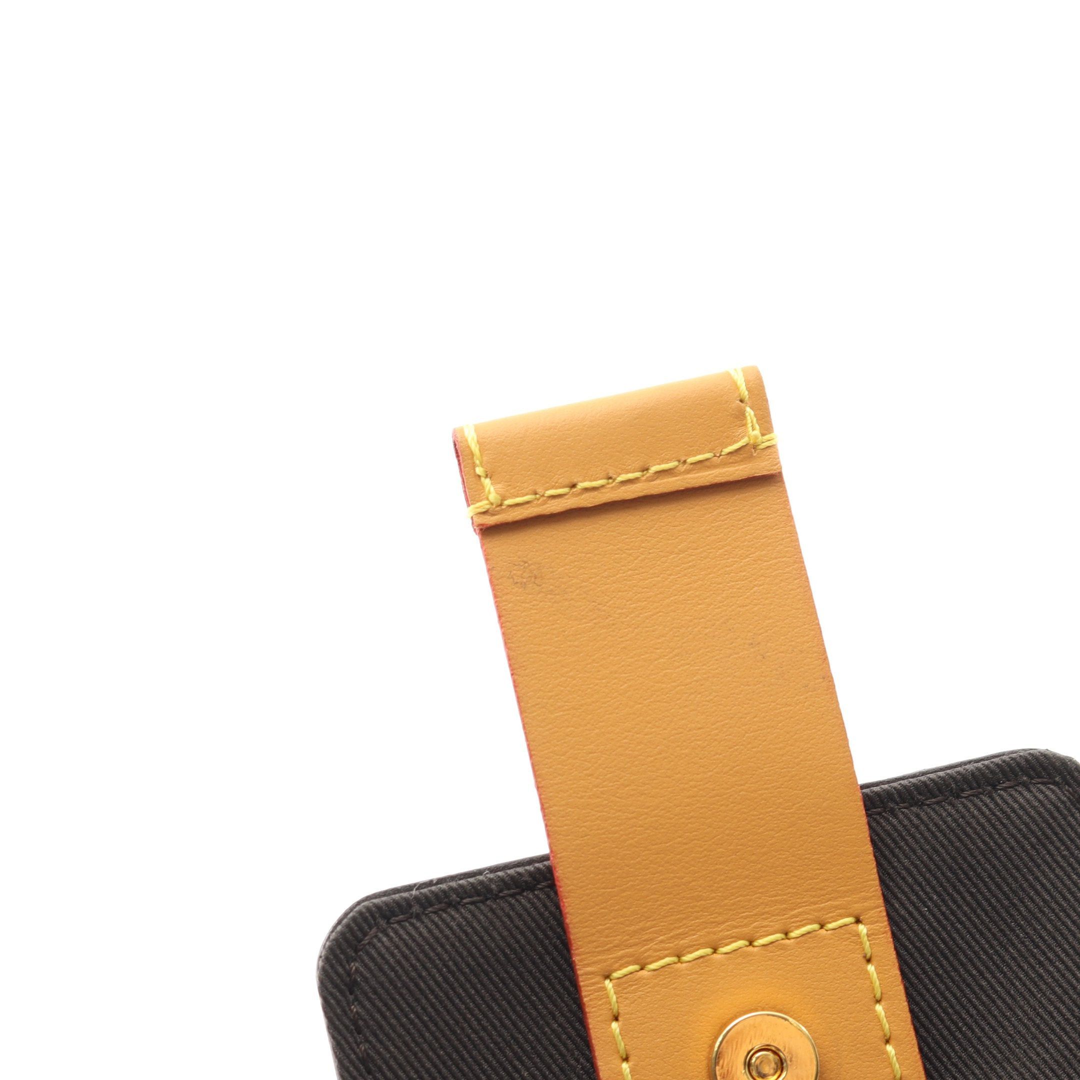 Louis Vuitton Louis Vuitton Louis Vuitton * Nigo Double Phone Pouch Monogram Stripe Shoulder Bag Leather Brown Size ONE SIZE - 7 Thumbnail