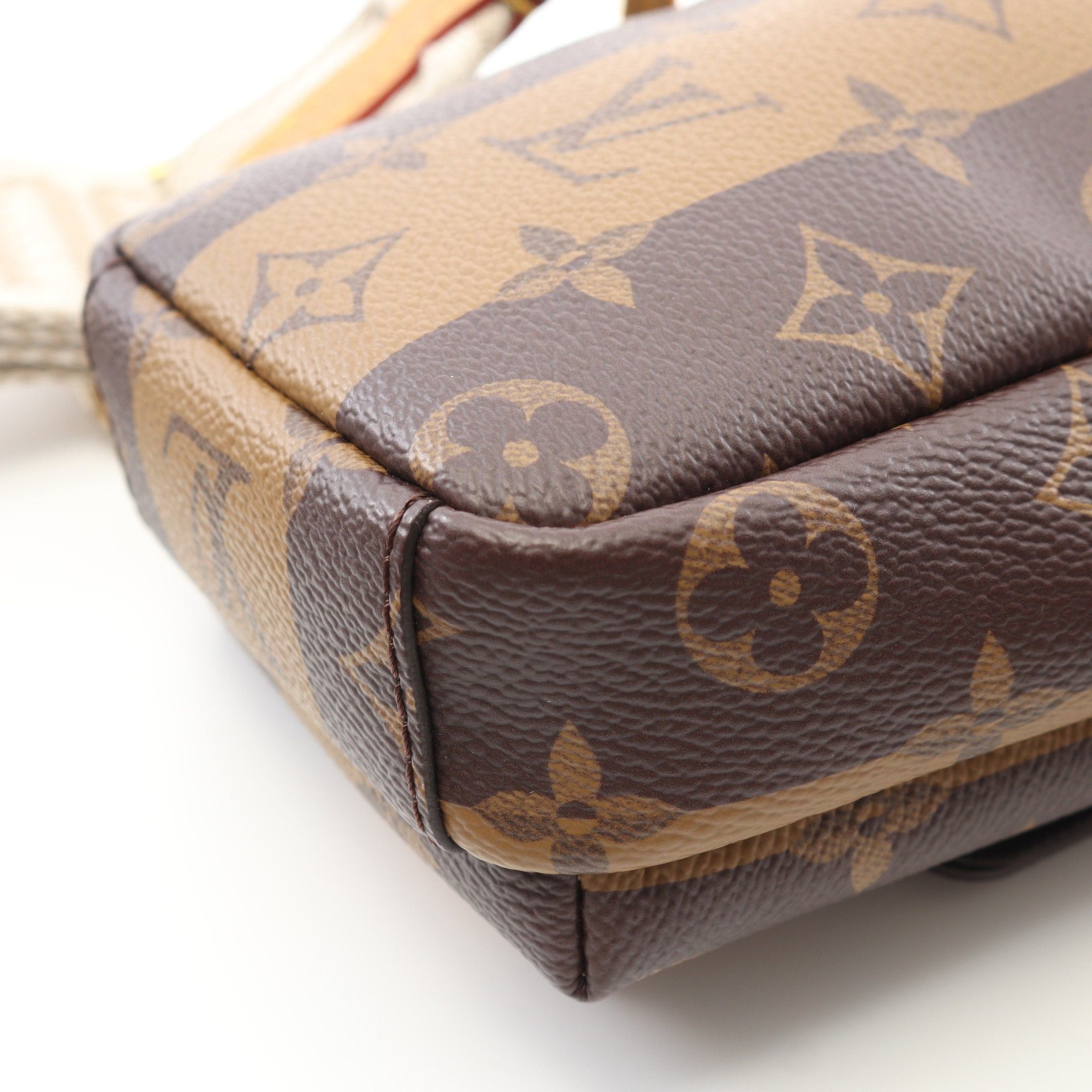 Louis Vuitton Louis Vuitton Louis Vuitton * Nigo Double Phone Pouch Monogram Stripe Shoulder Bag Leather Brown Size ONE SIZE - 6 Thumbnail