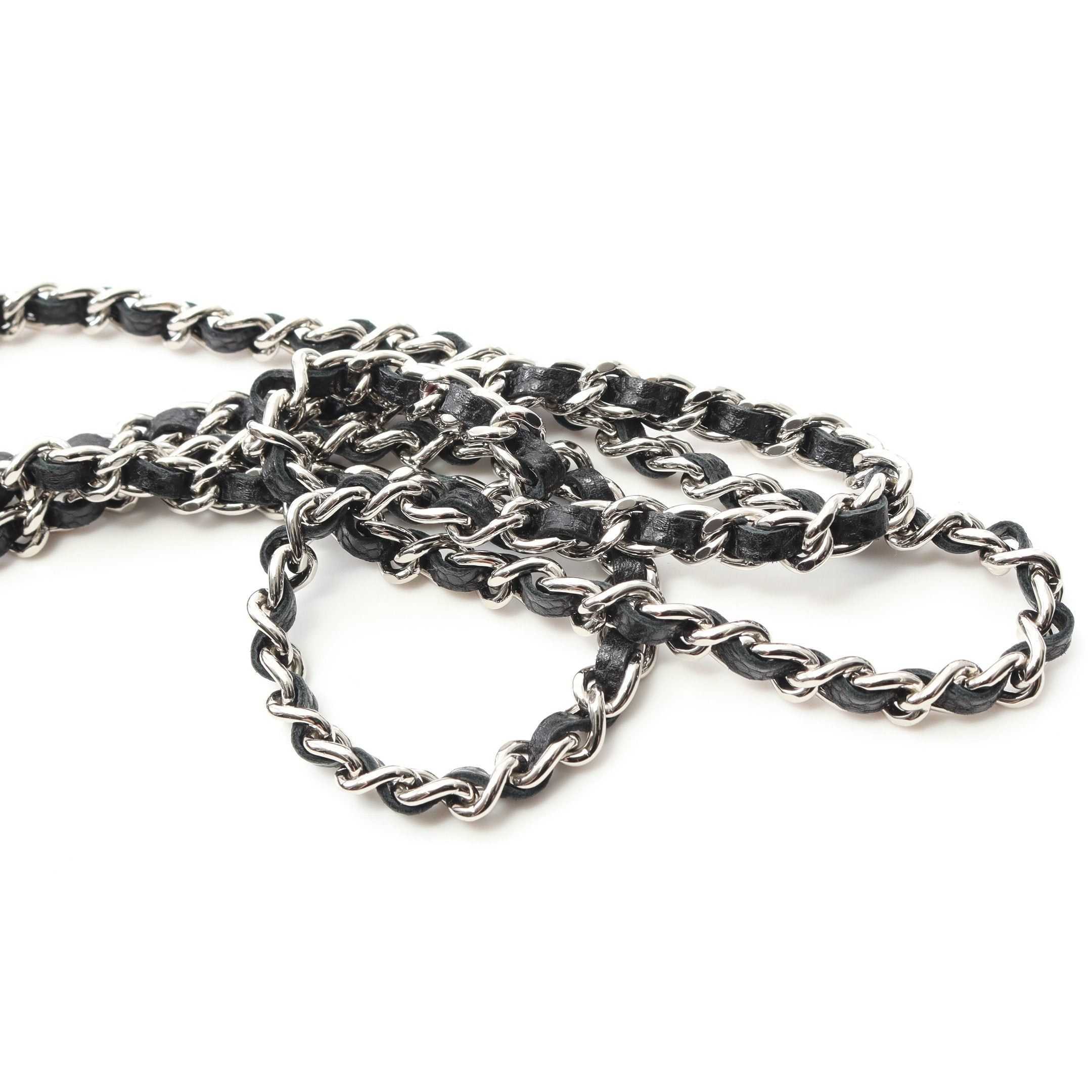 Chanel Chanel Matelasse Chain Wallet Caviar Skin Black Silver Hardware Size ONE SIZE - 7 Thumbnail