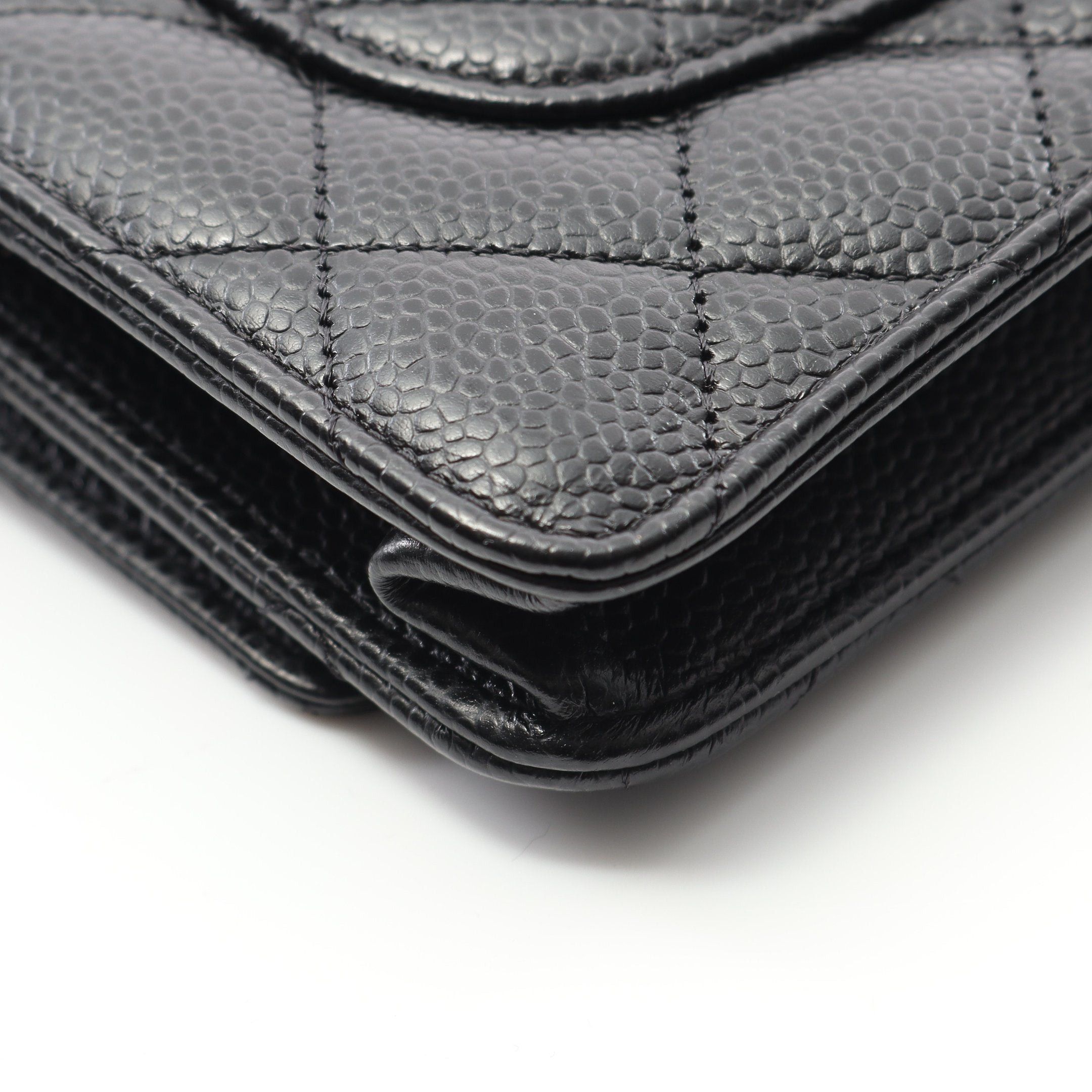 Chanel Chanel Matelasse Chain Wallet Caviar Skin Black Silver Hardware Size ONE SIZE - 6 Thumbnail