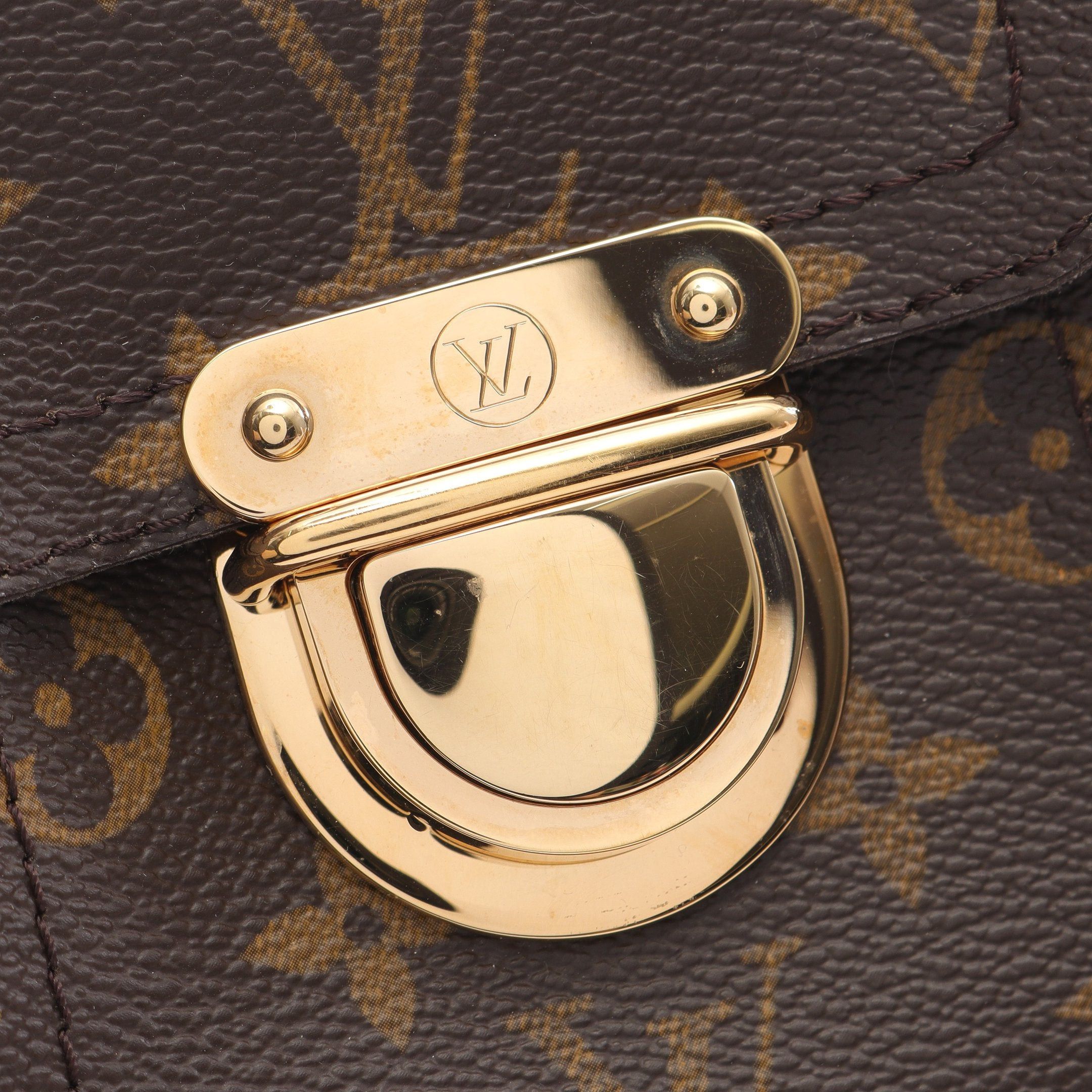 Louis Vuitton Louis Vuitton Manhattan Pm Monogram Handbag Leather Brown Size ONE SIZE - 10 Thumbnail