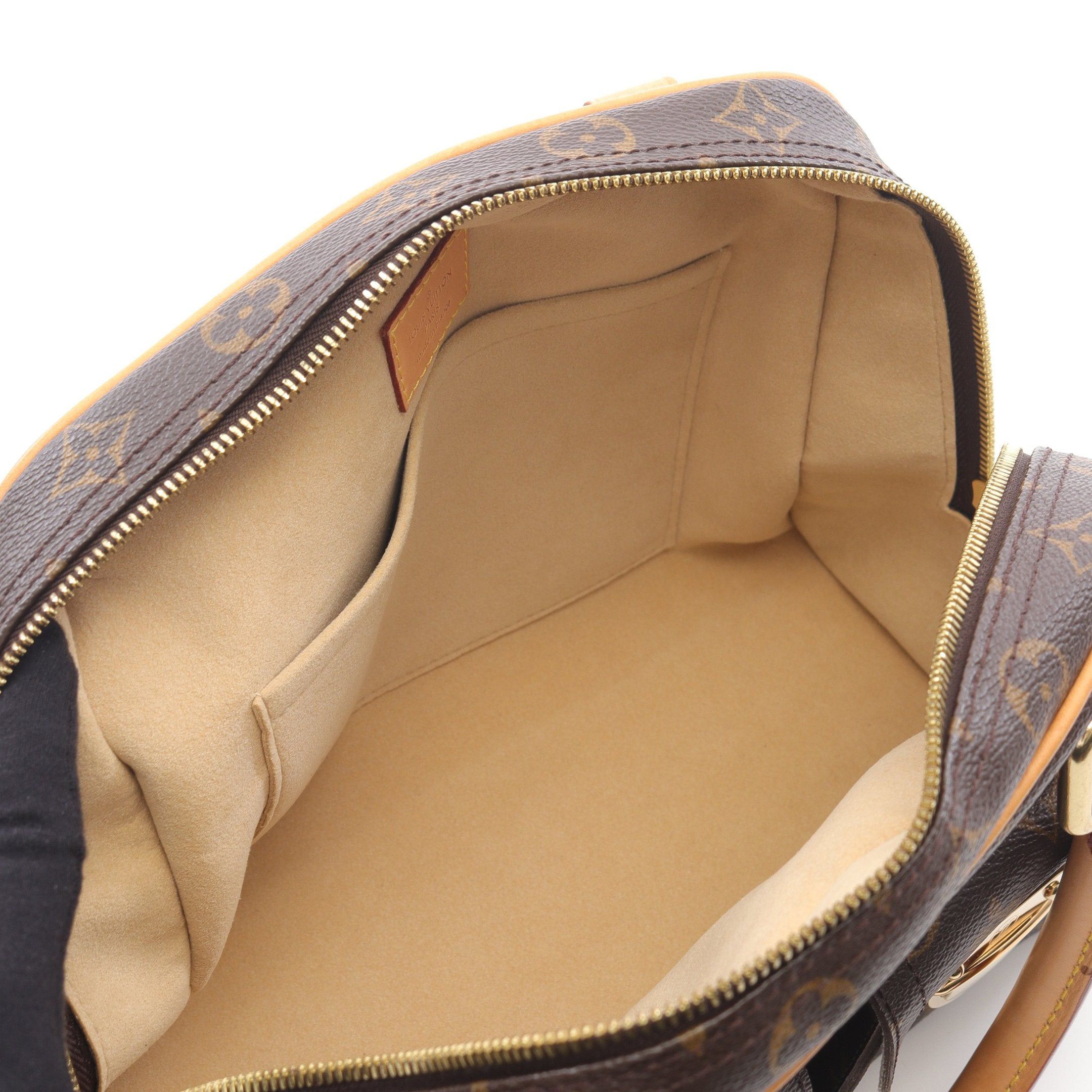 Louis Vuitton Louis Vuitton Manhattan Pm Monogram Handbag Leather Brown Size ONE SIZE - 3 Thumbnail