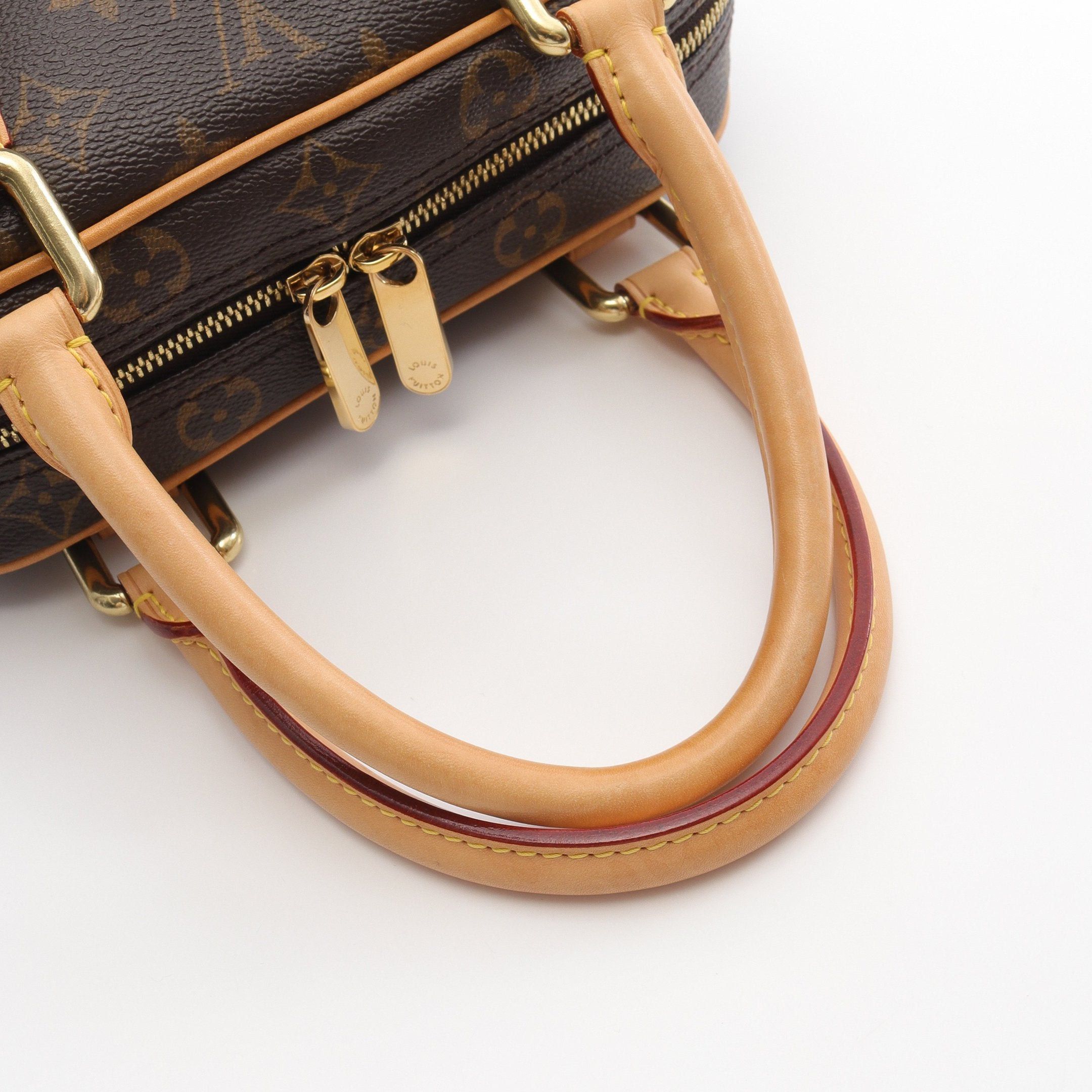 Louis Vuitton Louis Vuitton Manhattan Pm Monogram Handbag Leather Brown Size ONE SIZE - 7 Thumbnail