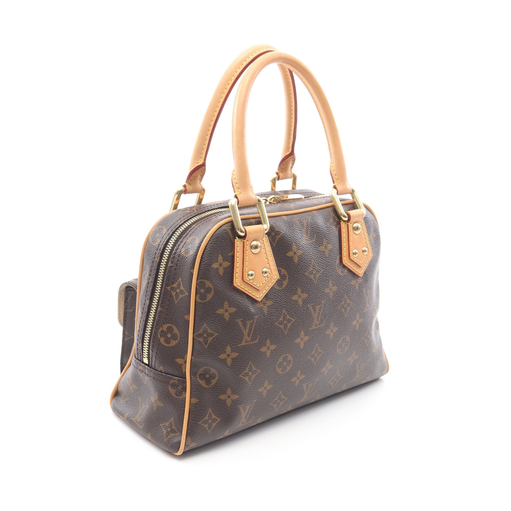 Louis Vuitton Louis Vuitton Manhattan Pm Monogram Handbag Leather Brown Size ONE SIZE - 2 Thumbnail