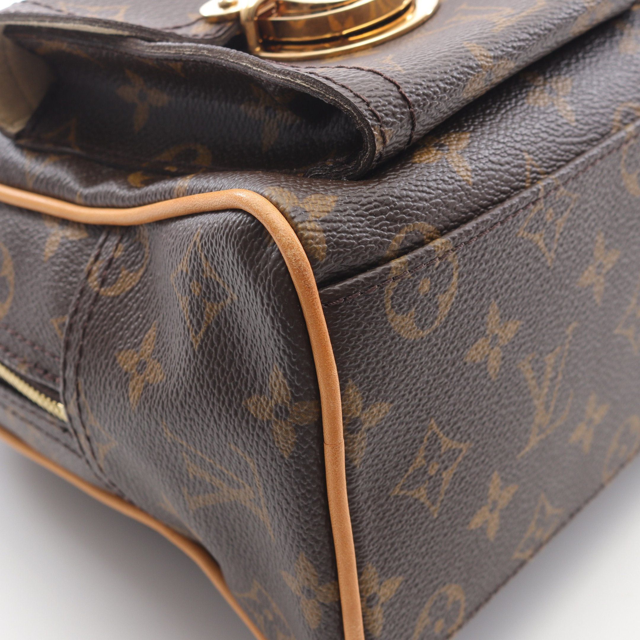 Louis Vuitton Louis Vuitton Manhattan Pm Monogram Handbag Leather Brown Size ONE SIZE - 9 Thumbnail